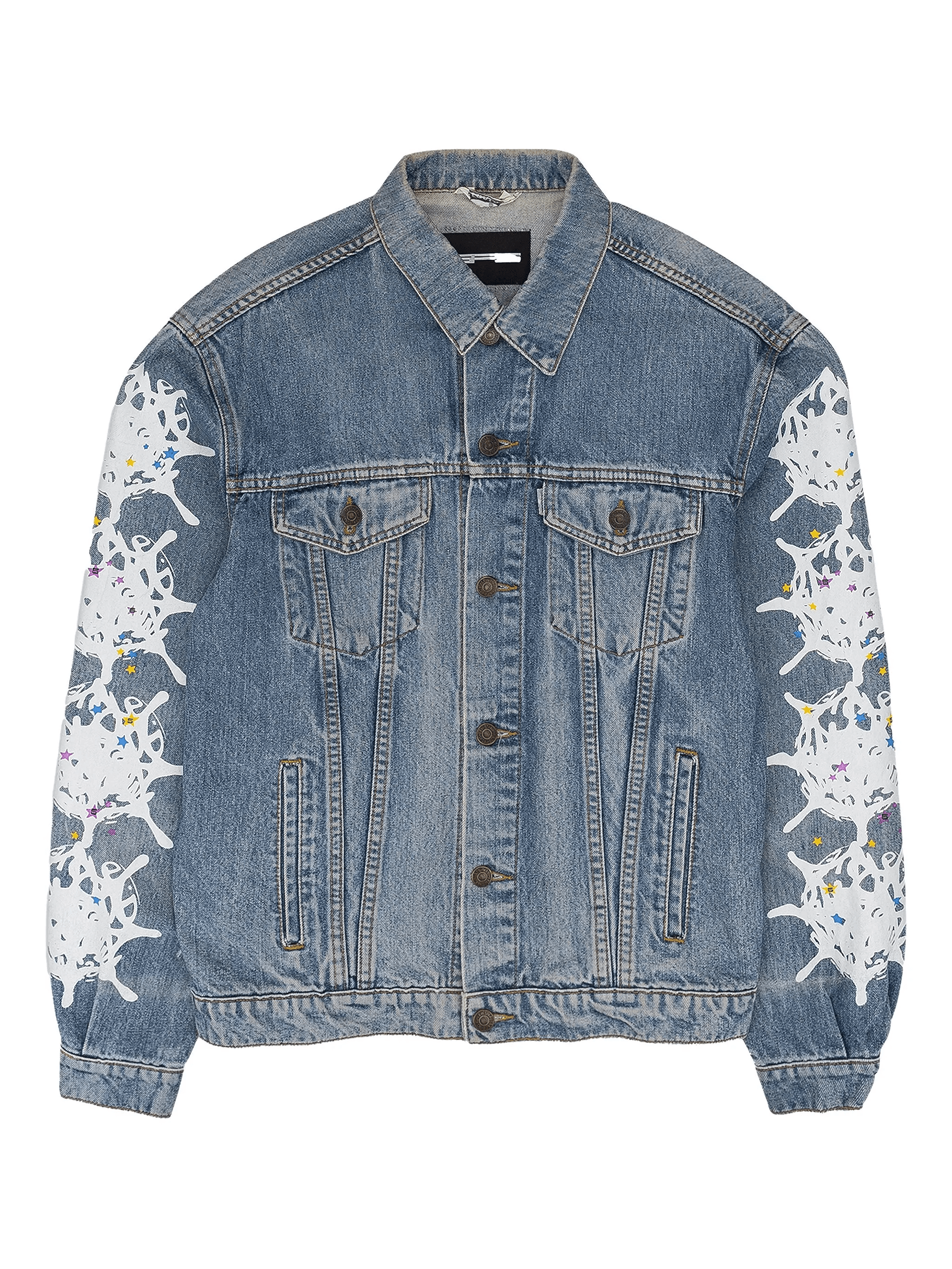 web-print denim jacket - Image 1