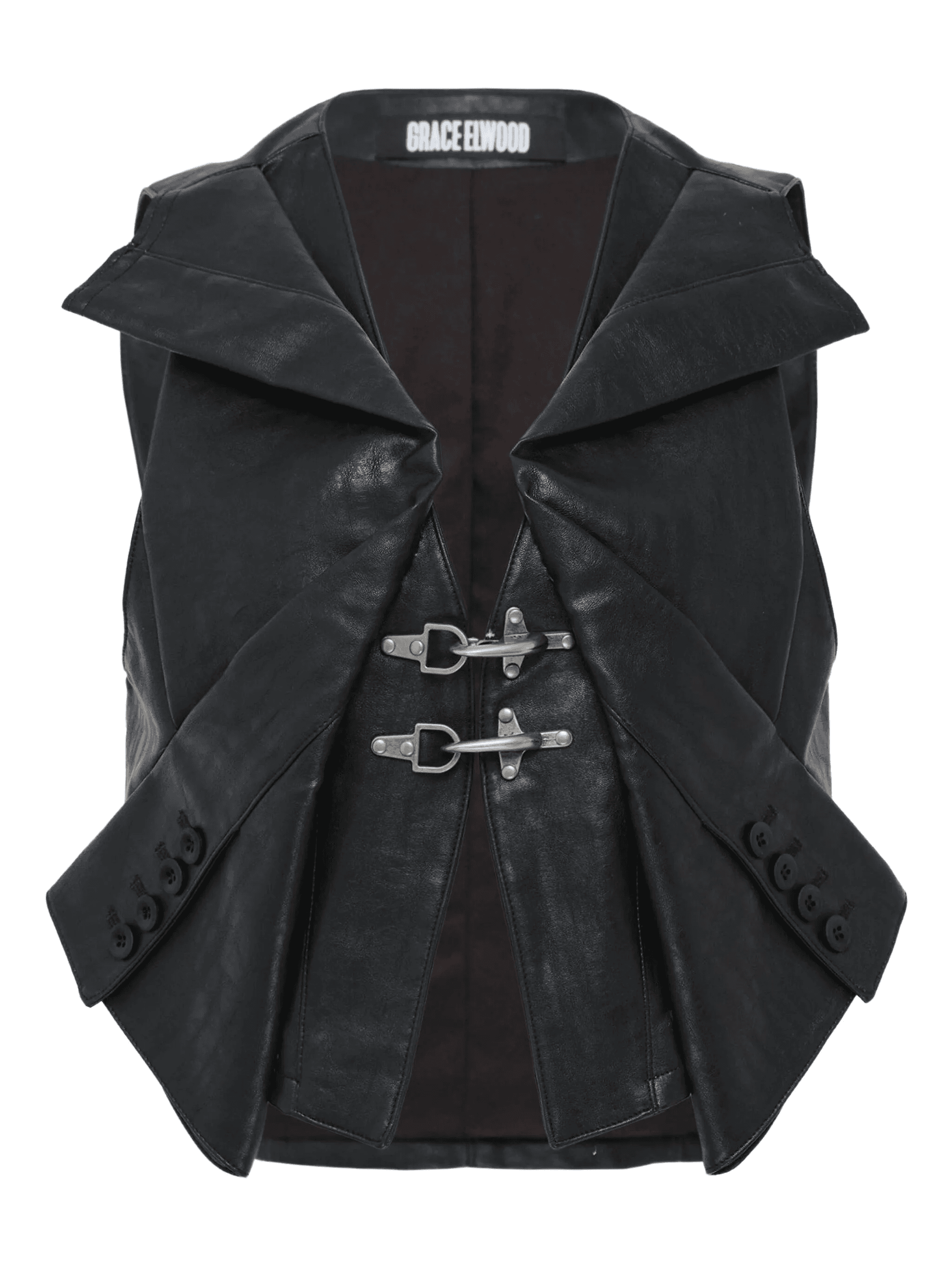 sleeve-detailed buckle vest - Image 1