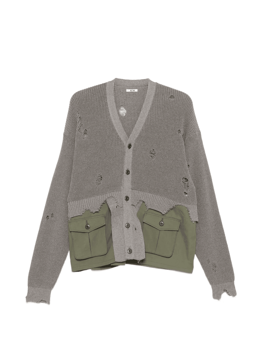 distressed pocket cardigan - Image 1