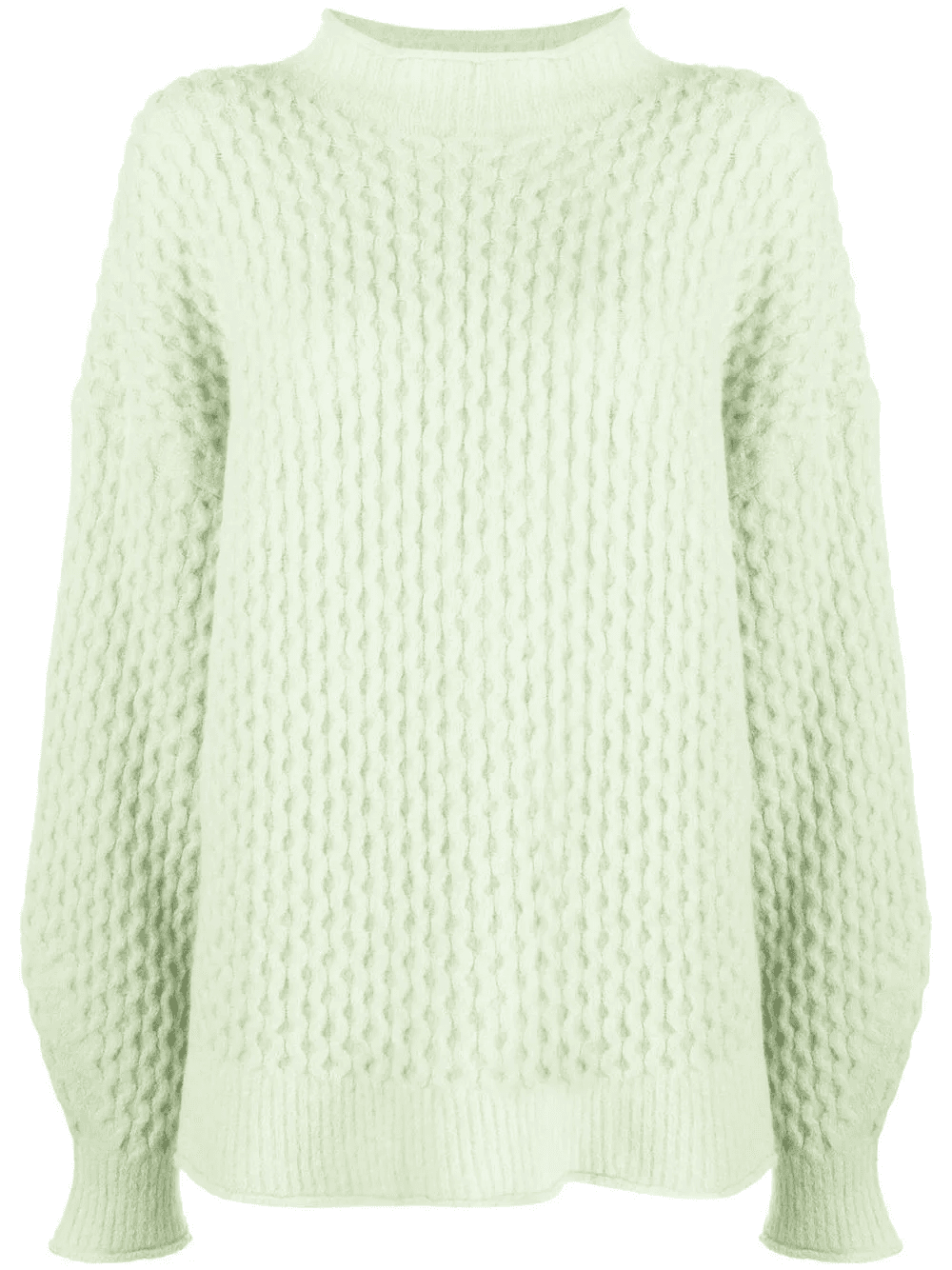 textured-knit mock neck jumper - Image 1