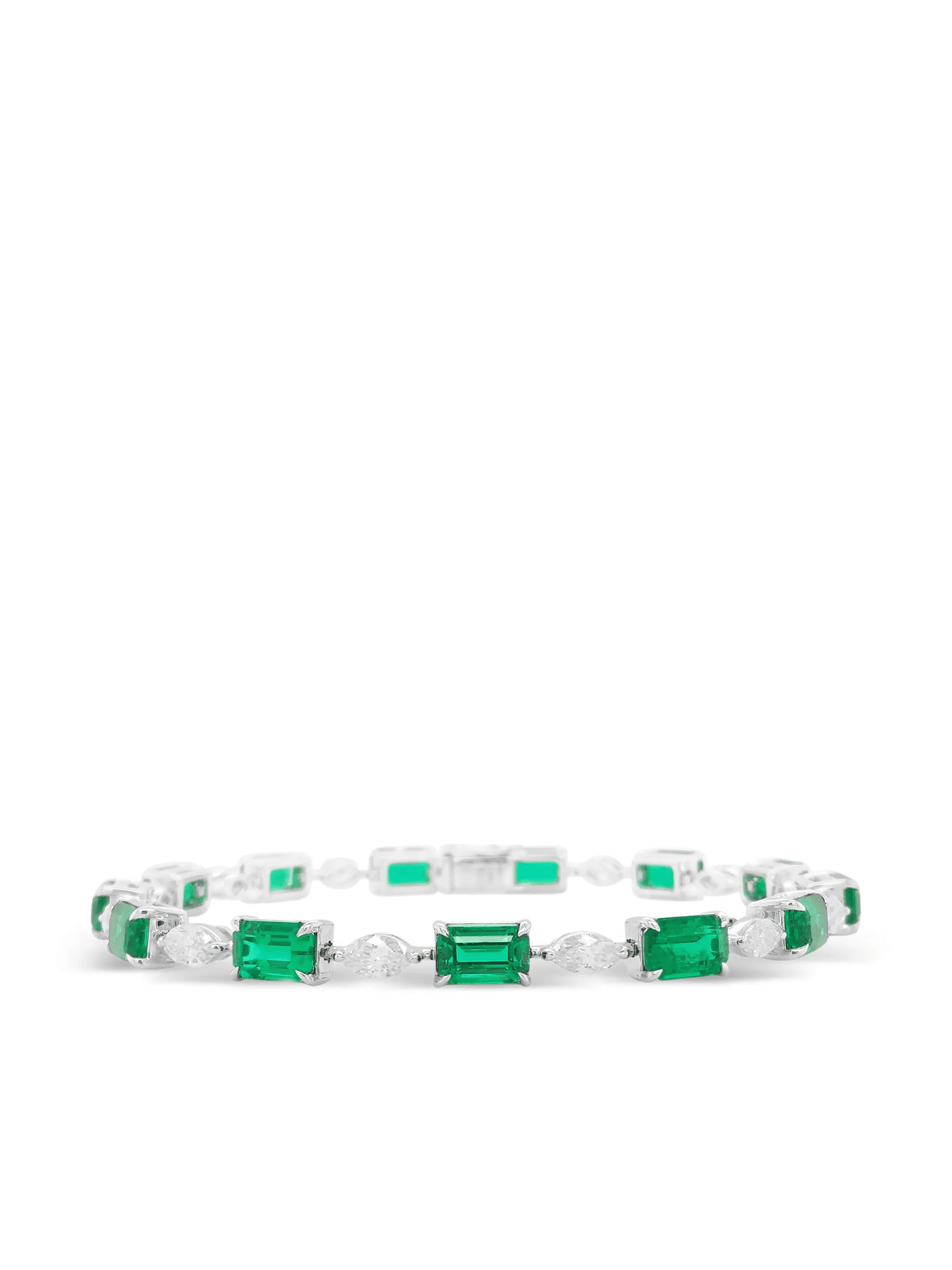 emerald and diamond tennis bracelet - Image 1