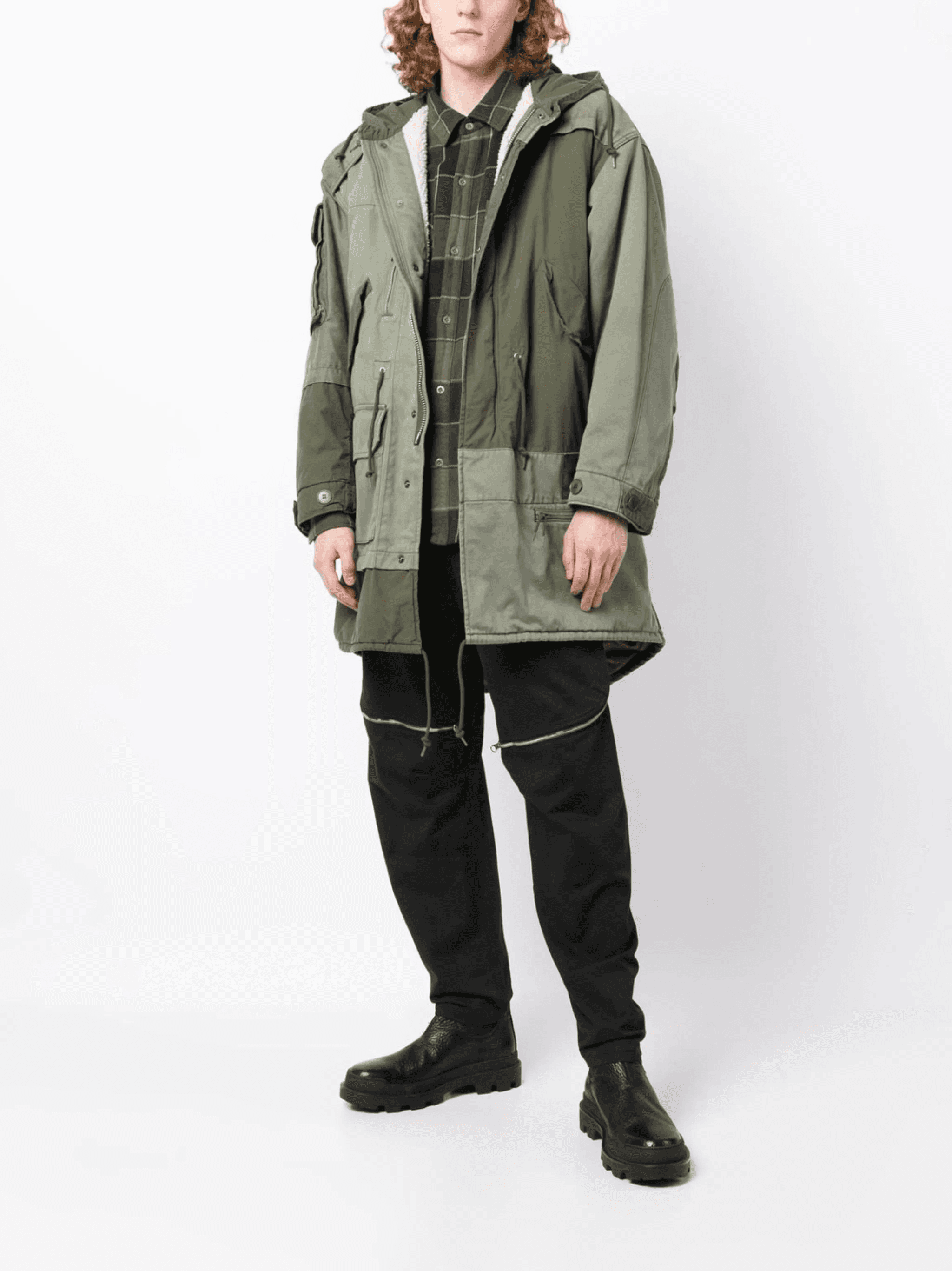 deconstructed hooded parka - Image 1