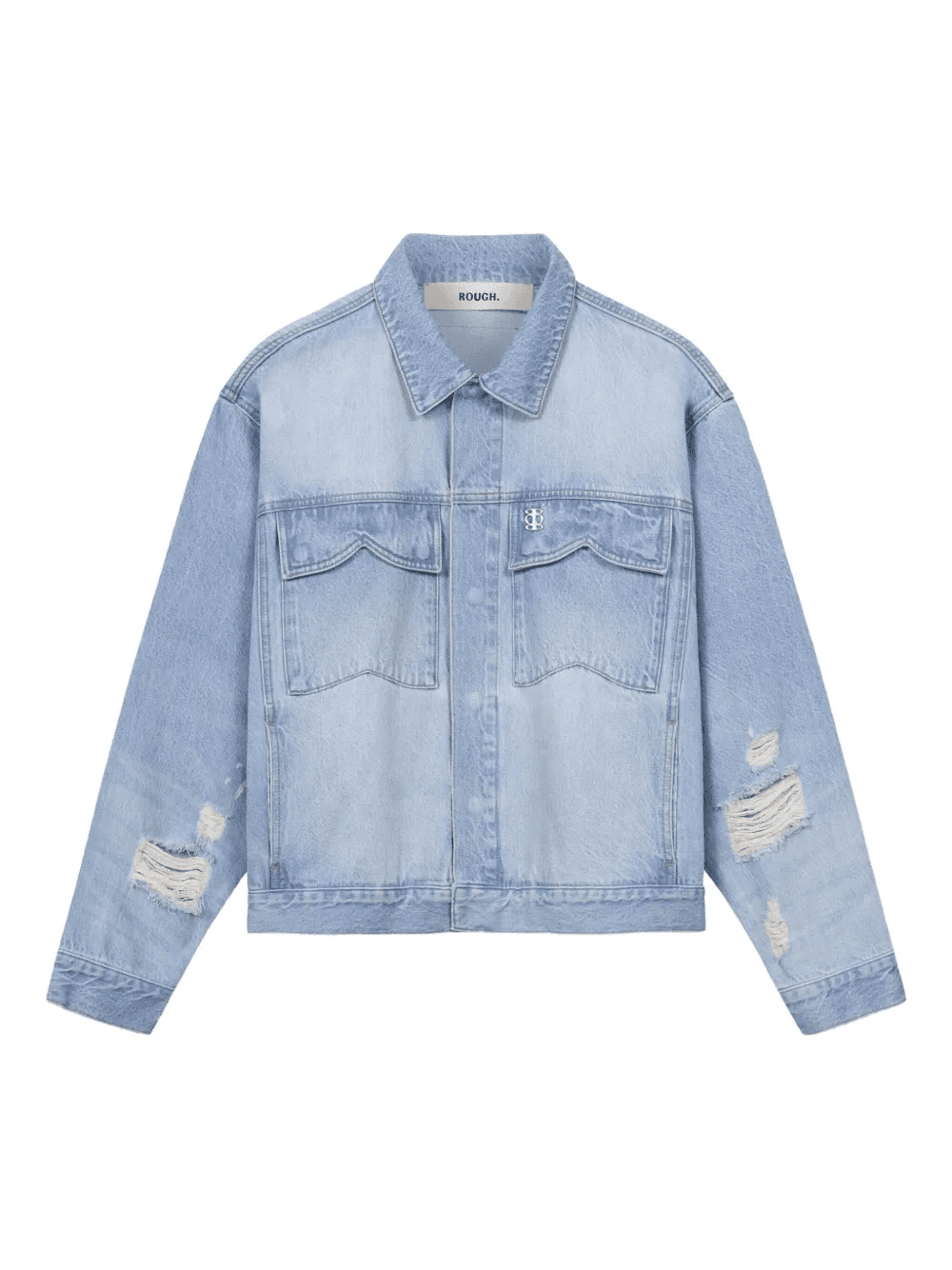 distressed denim jacket - Image 1