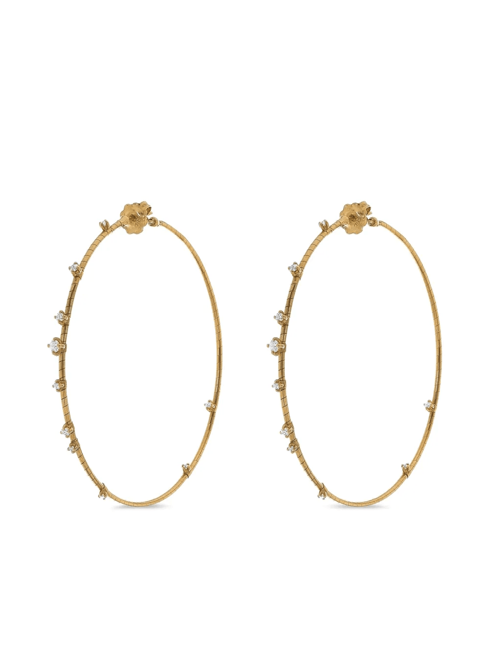 18k gold Rugiada diamond hoops - Image 1