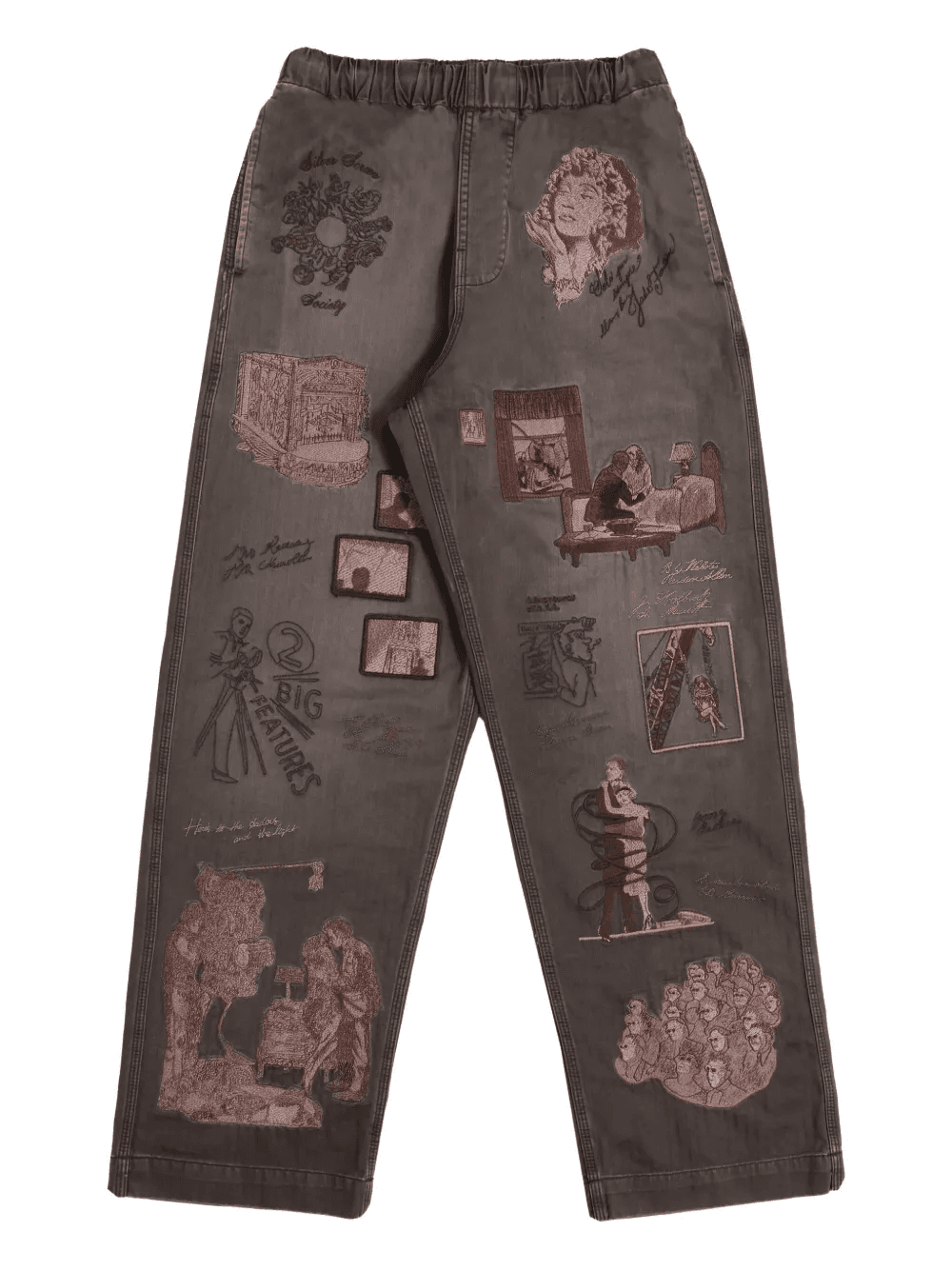 elasticated graphic trousers - Image 1