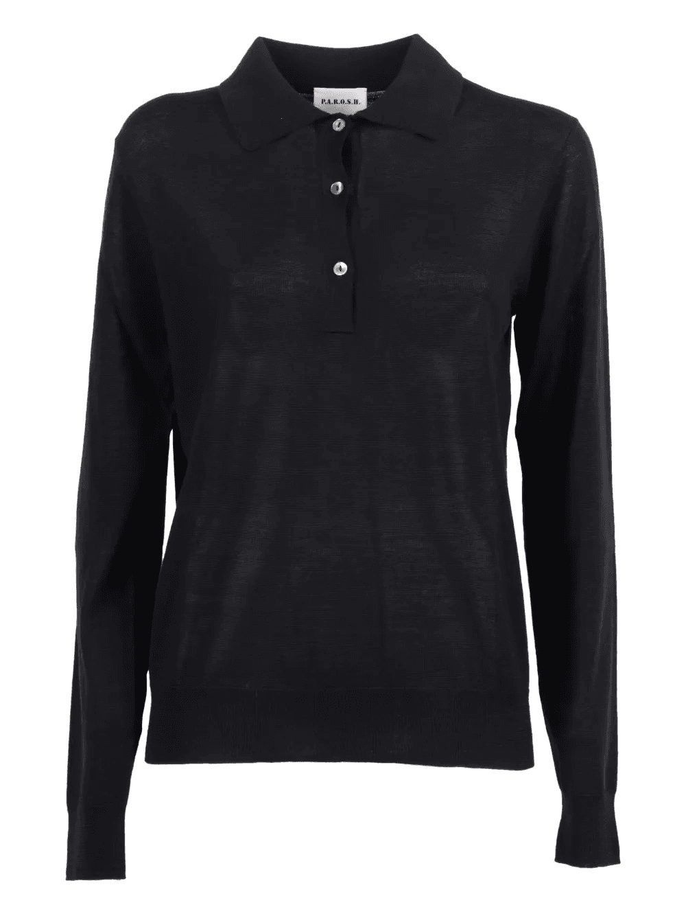 polo-neck long-sleeve top - Image 1