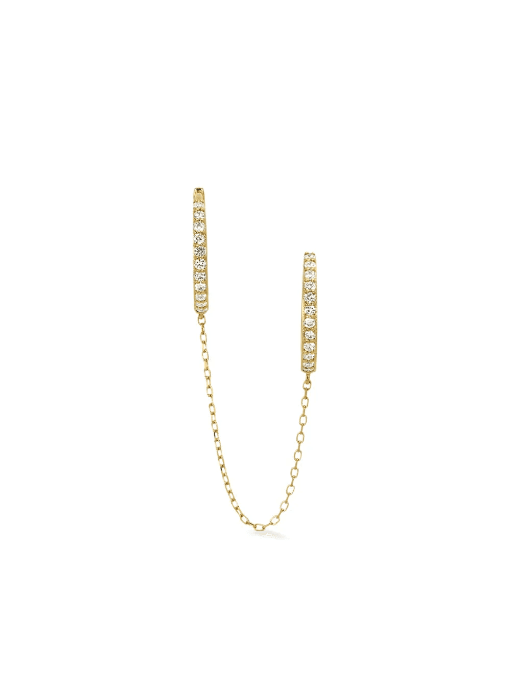 14kt yellow gold Duo diamond hoop earrings - Image 1