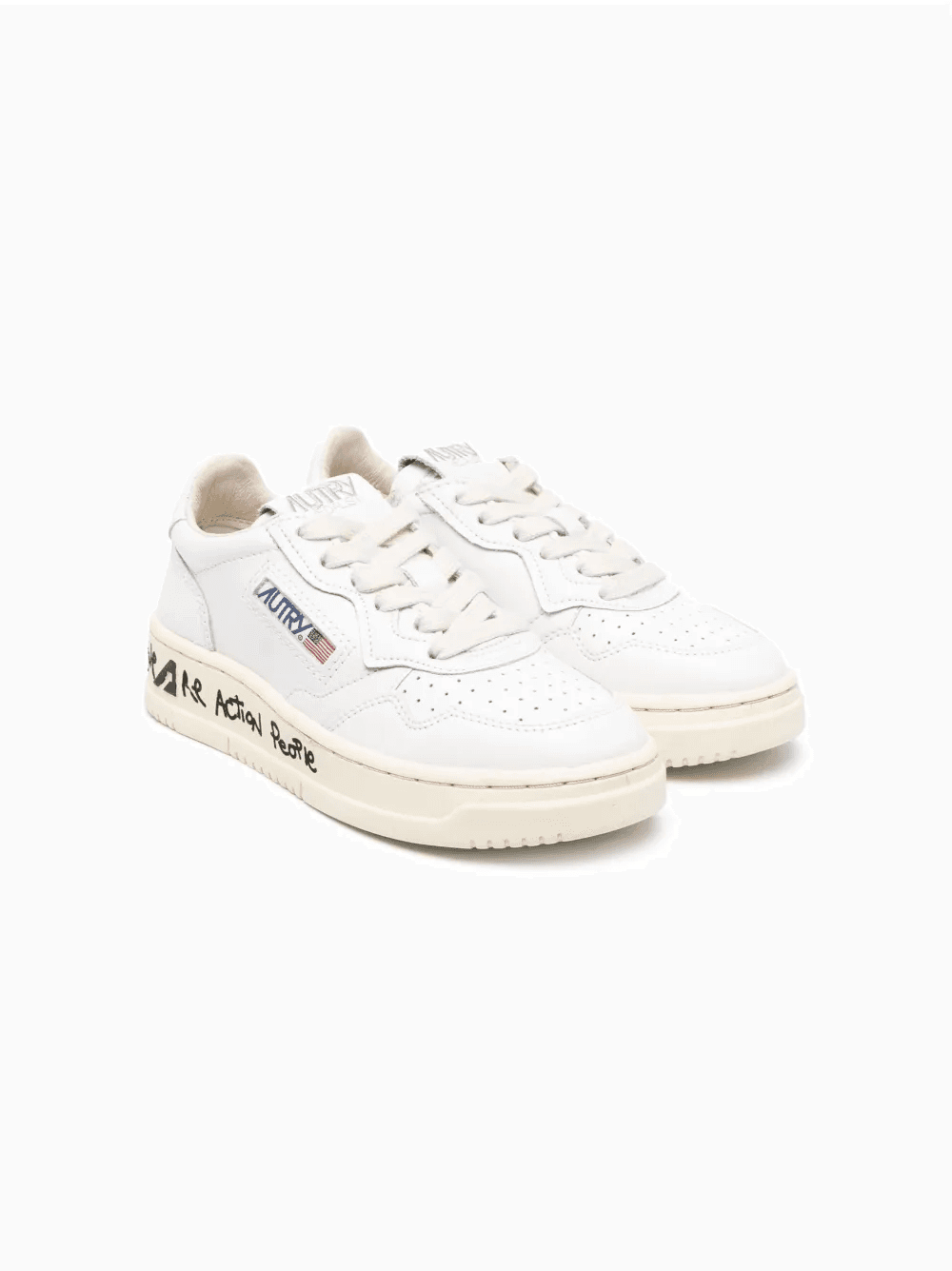 leather low-top sneakers - Image 1