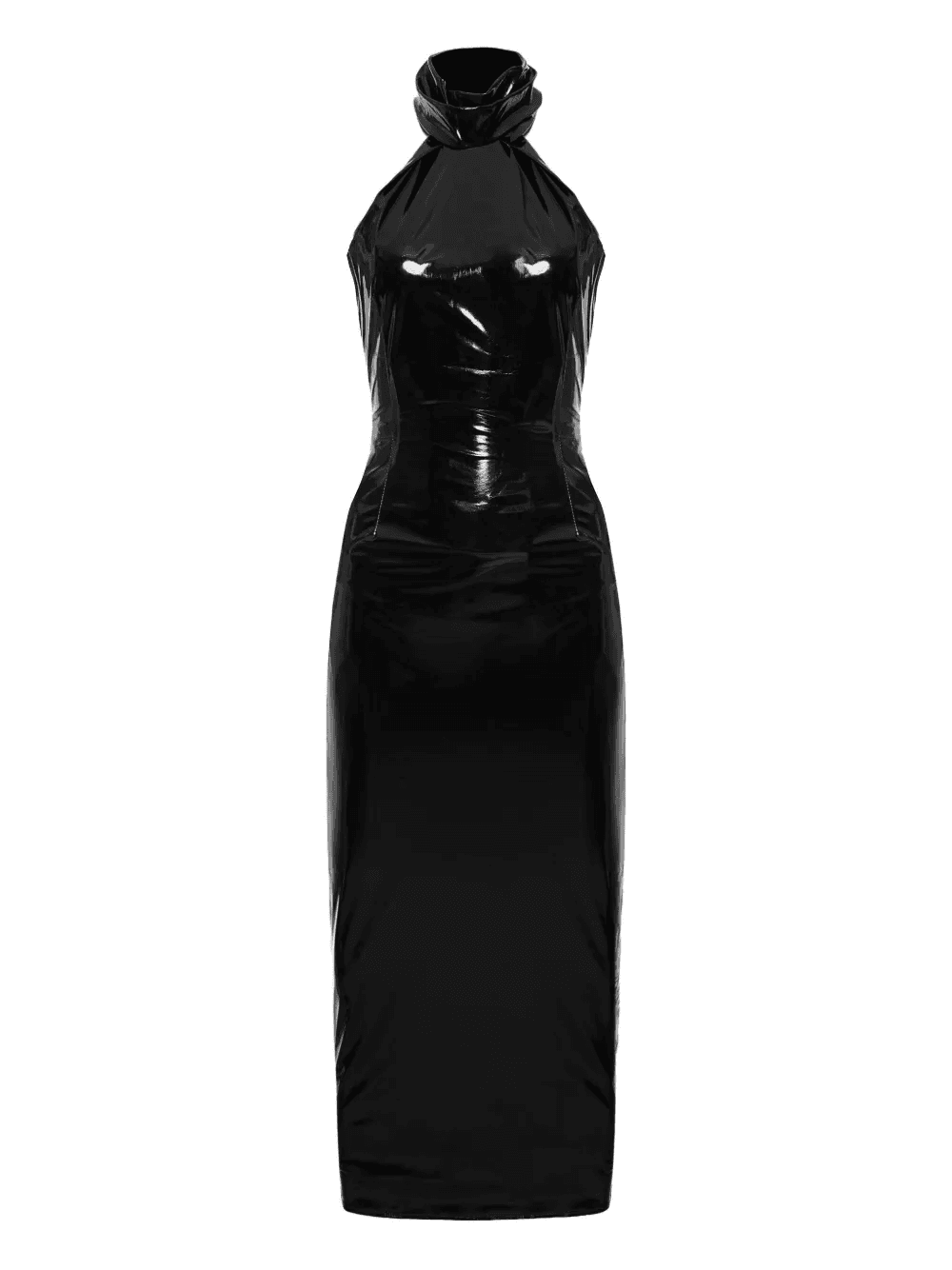 high-neck open-back midi dress - Image 1