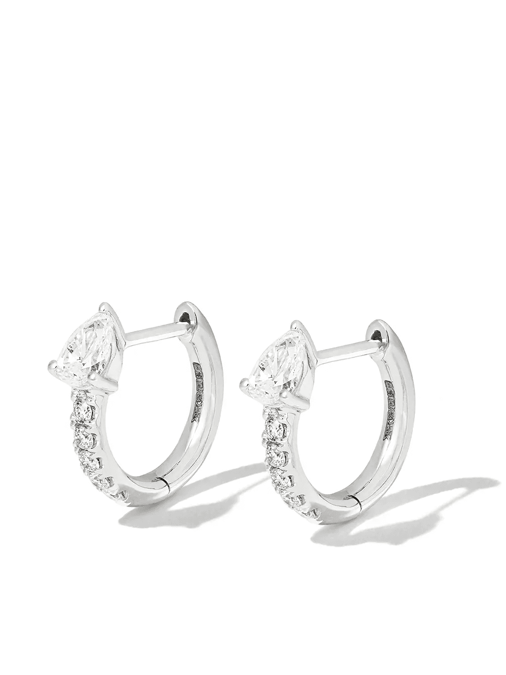18kt white gold Bobbi diamond hoop earrings - Image 1