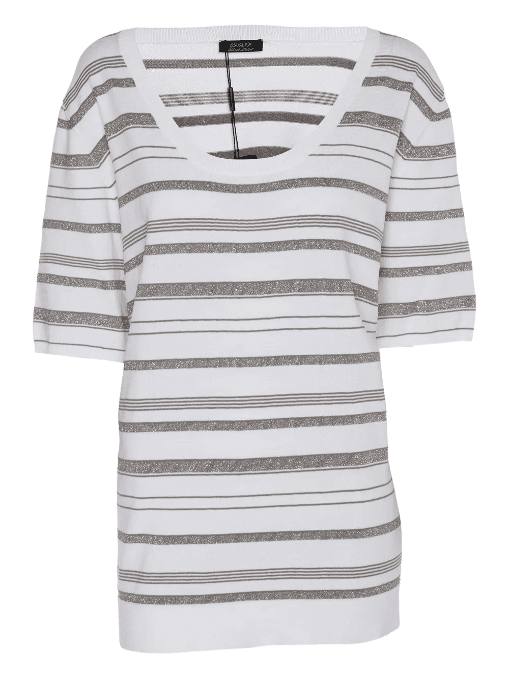 striped-pattern scoop-neck T-shirt - Image 1