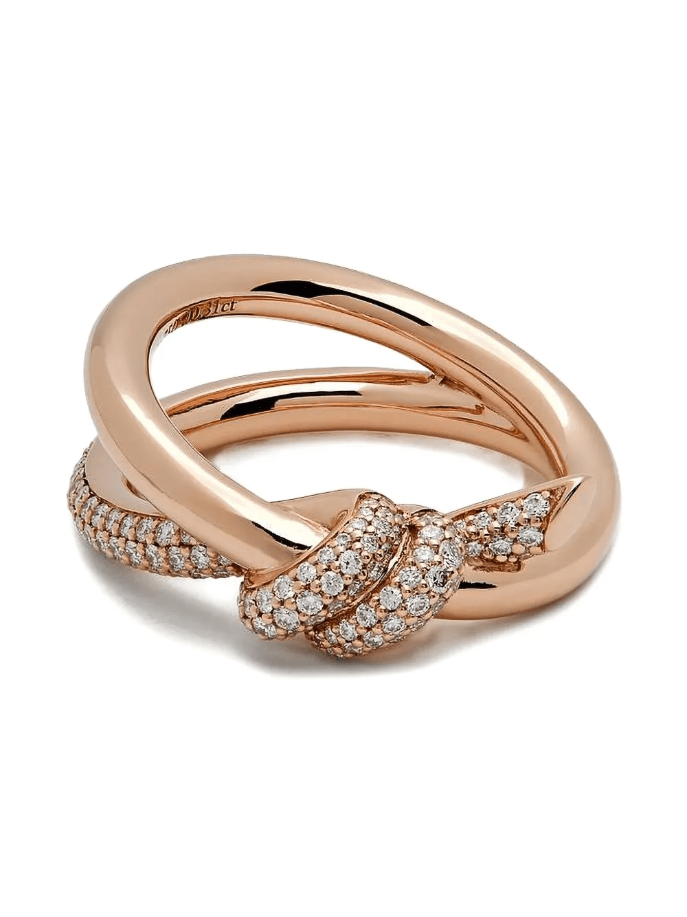 18K rose gold Knot diamond ring - Image 1