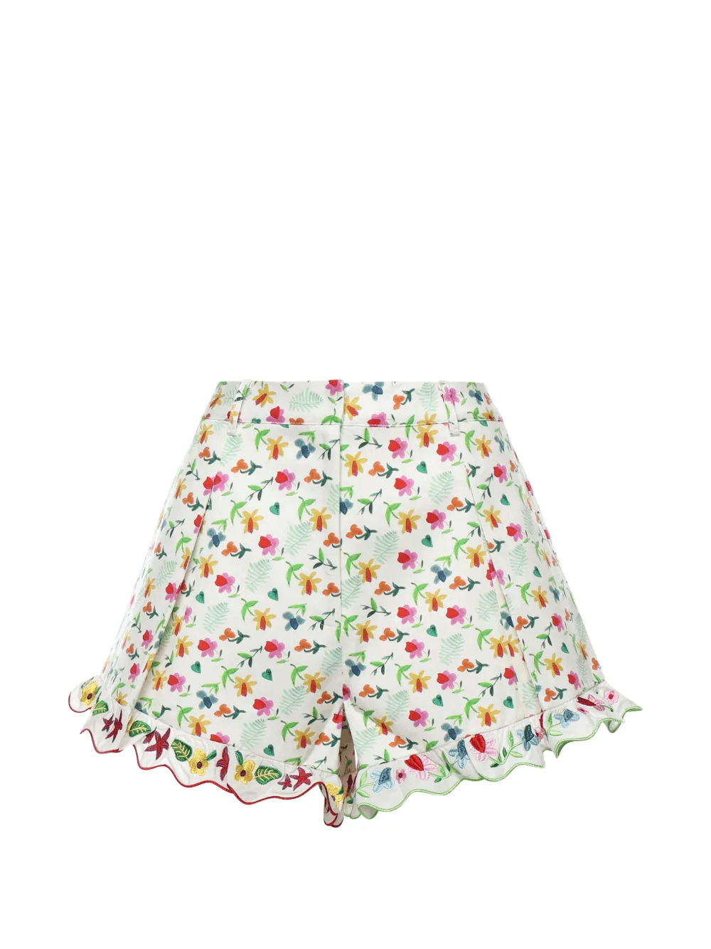 Vela floral-print scalloped-hem shorts - Image 1