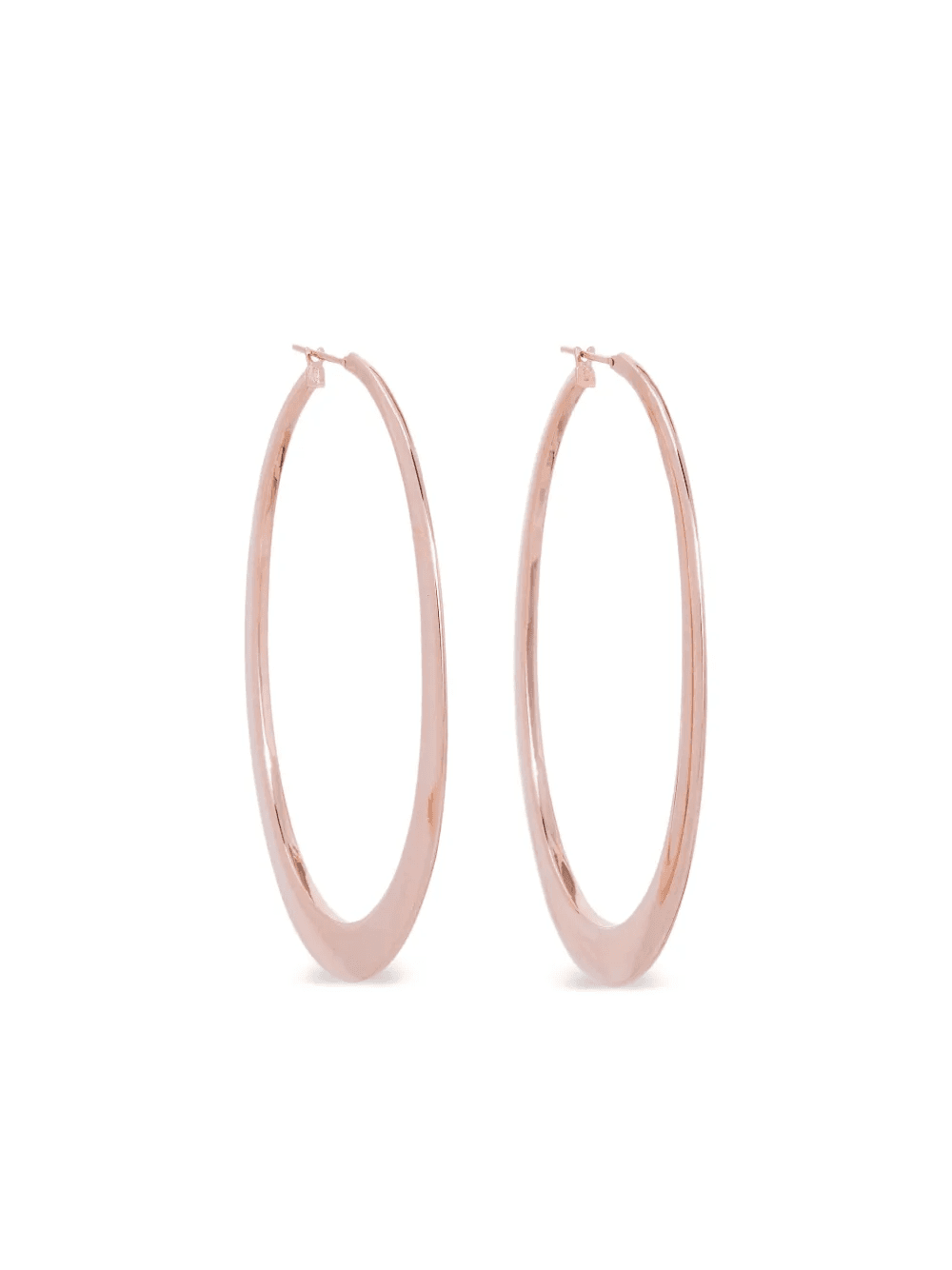 18K rose gold Crescent hoop earrings - Image 1