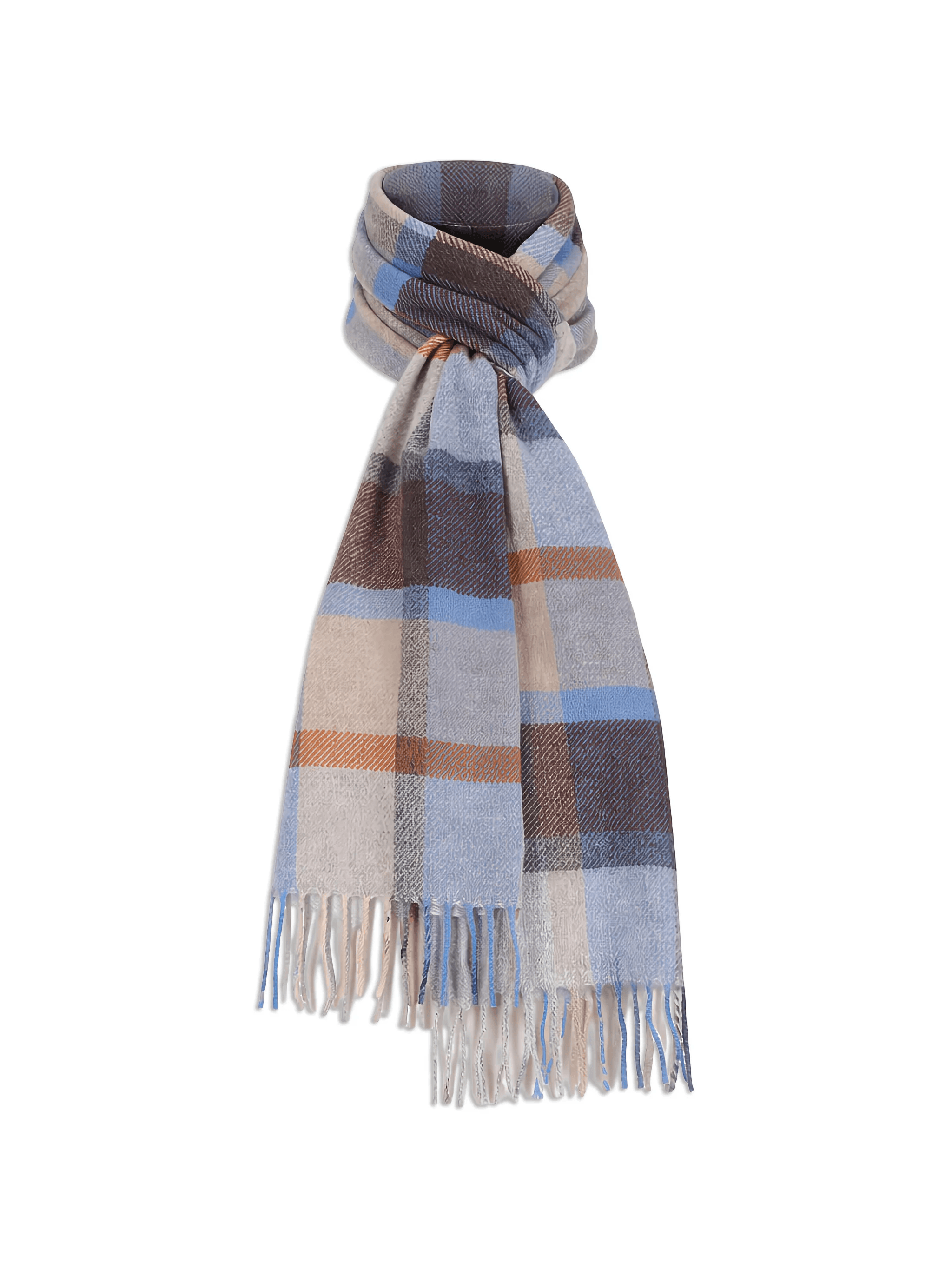 check-print fringed scarf - Image 1