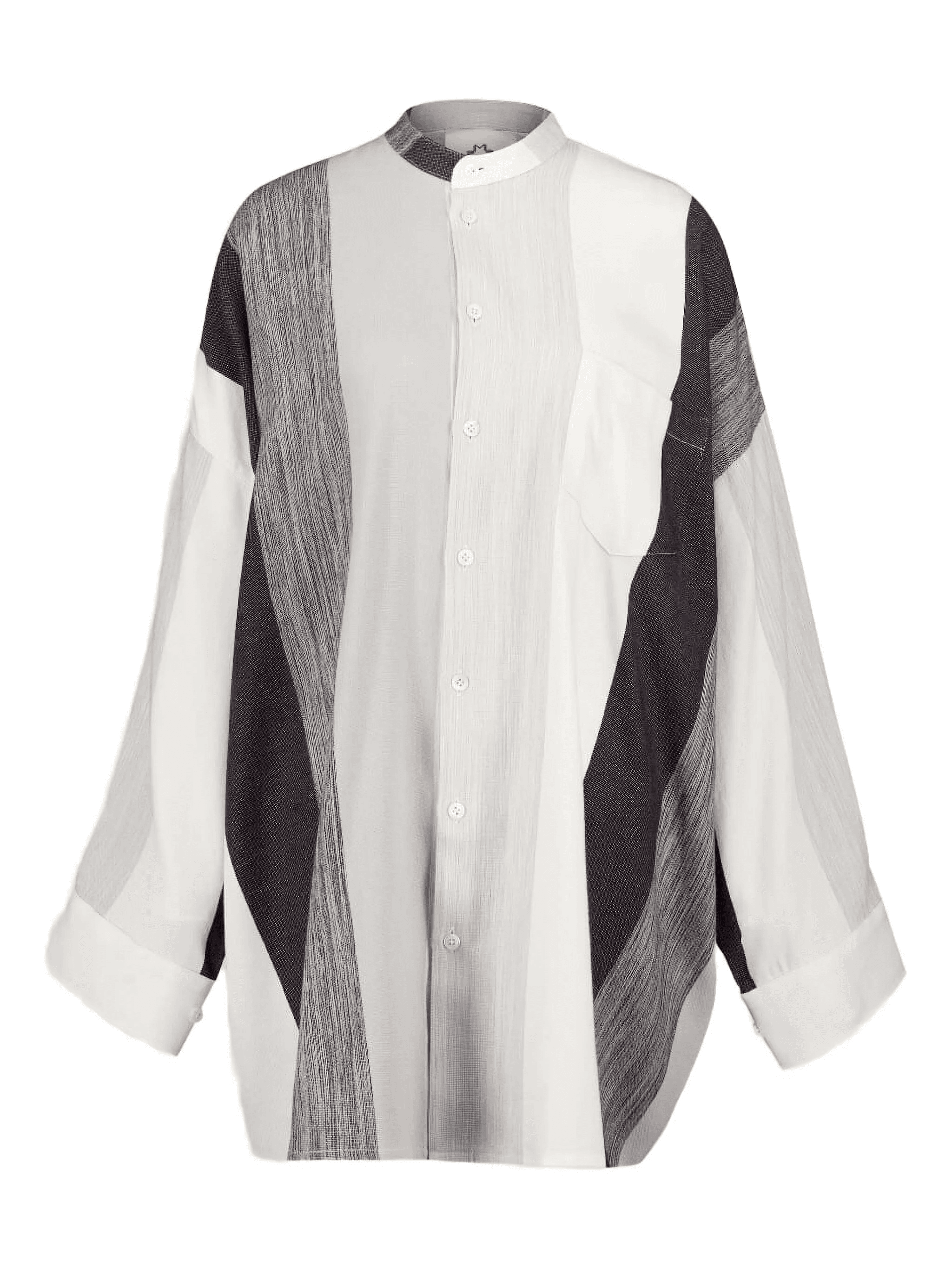 stripe panelled shirt - Image 1