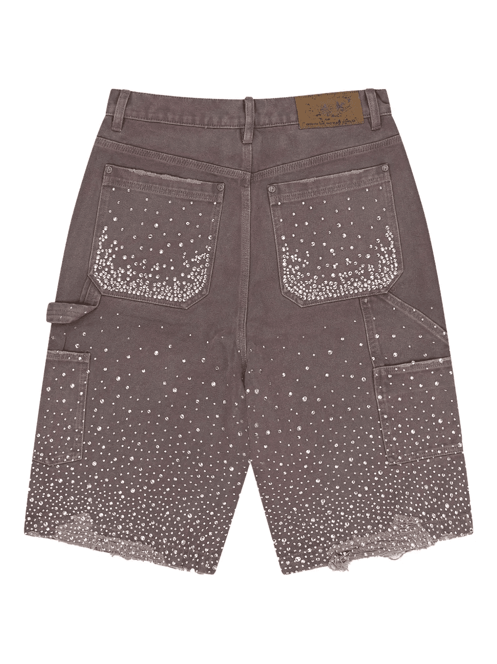 rhinestone-embellished frayed shorts - Image 1