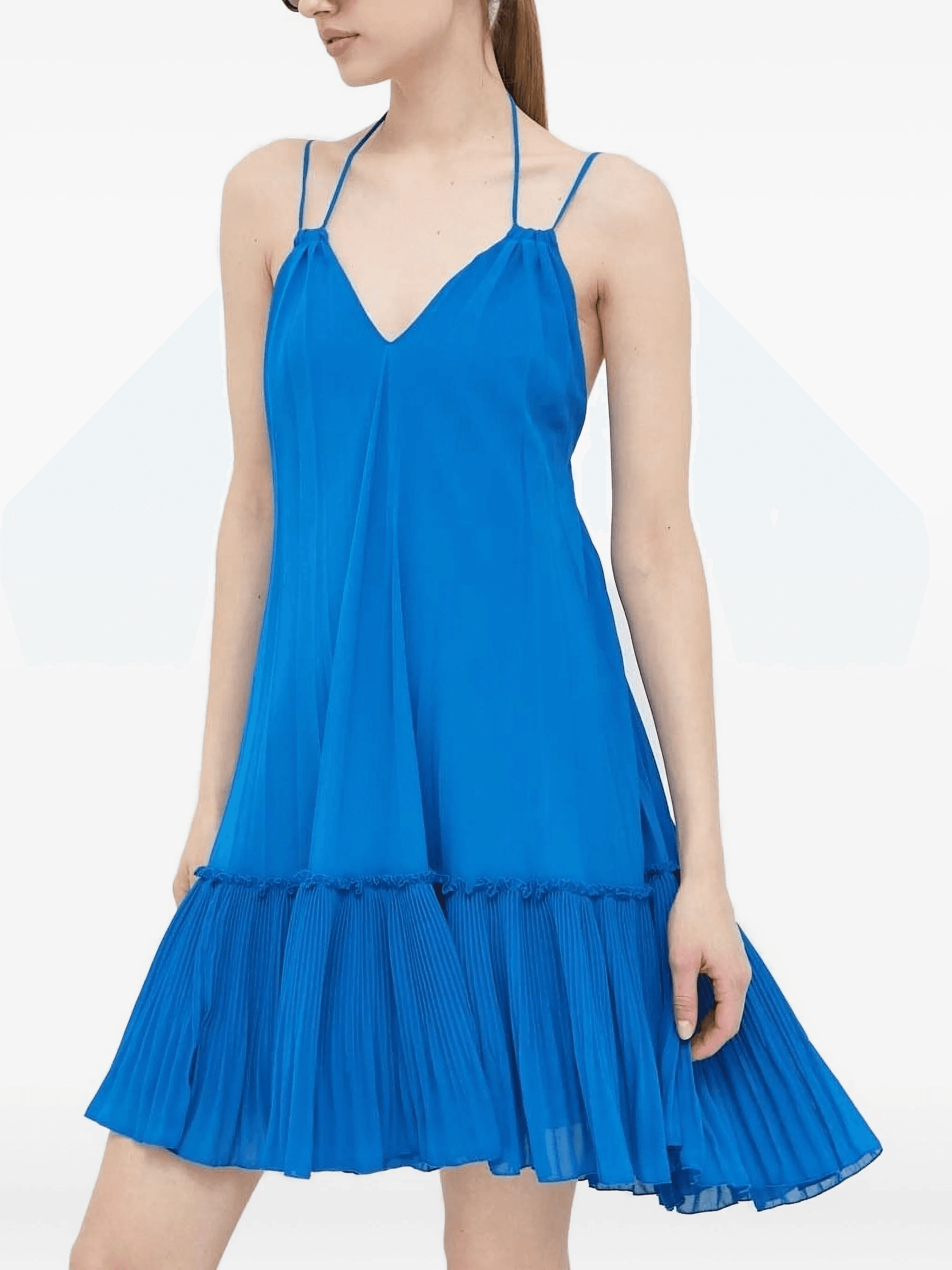 pleated ruffled mini dress - Image 1