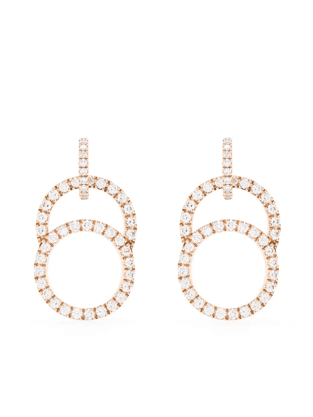 18kt recycled rose gold Celeste laboratory-grown diamond pavé hanging earrings - Image 1