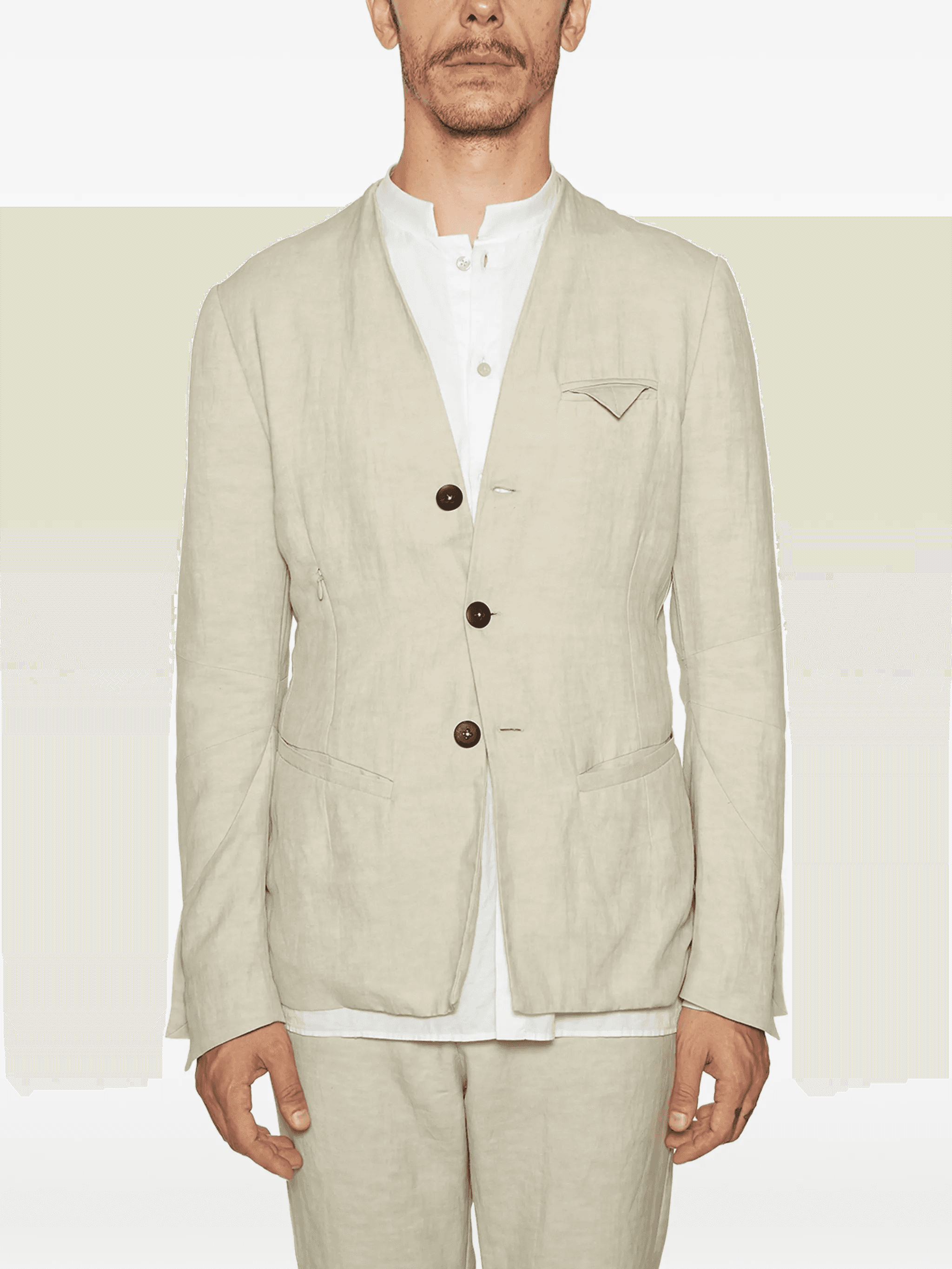 button linen blazer - Image 1