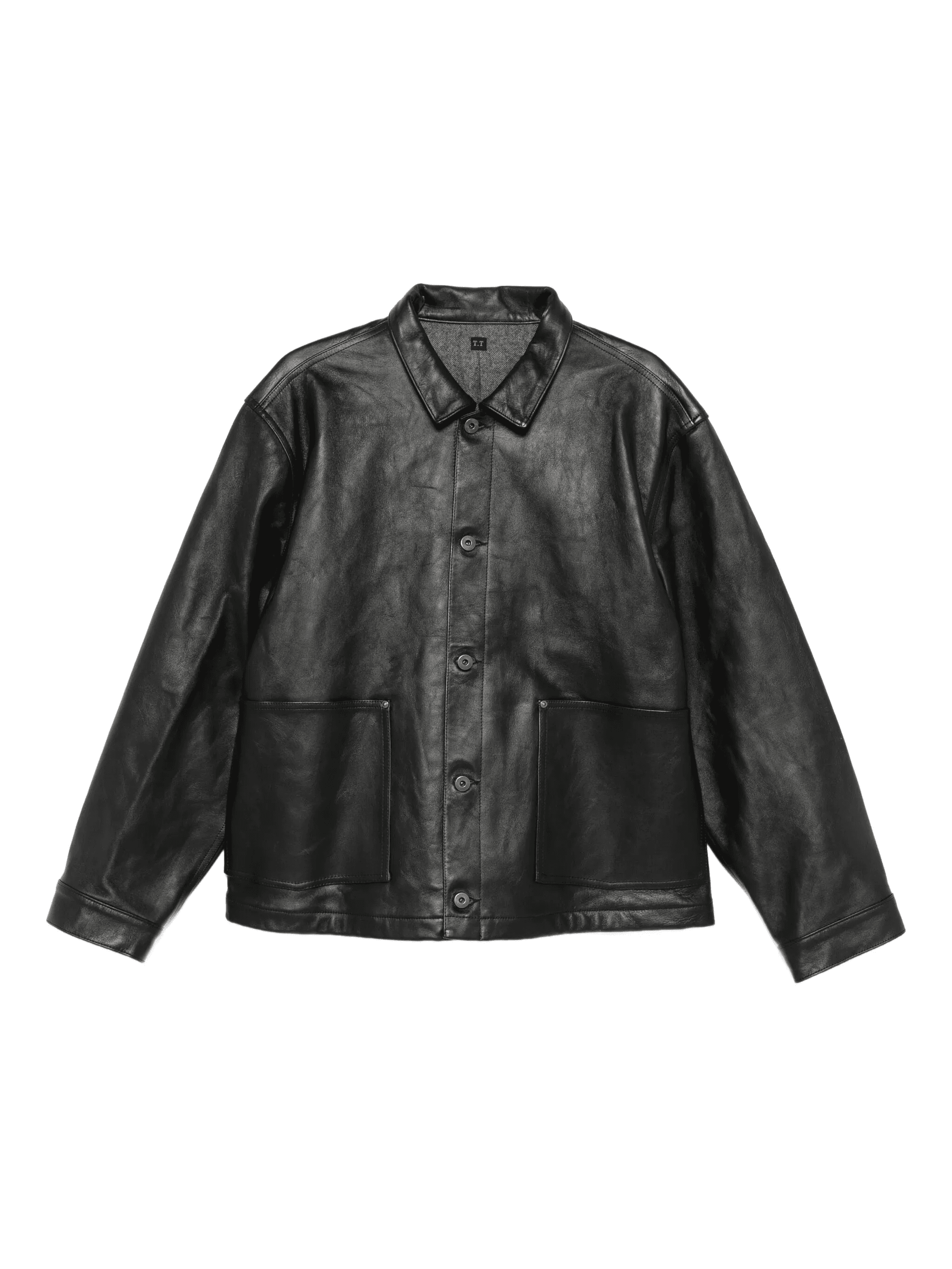 leather shirt jacket - Image 1