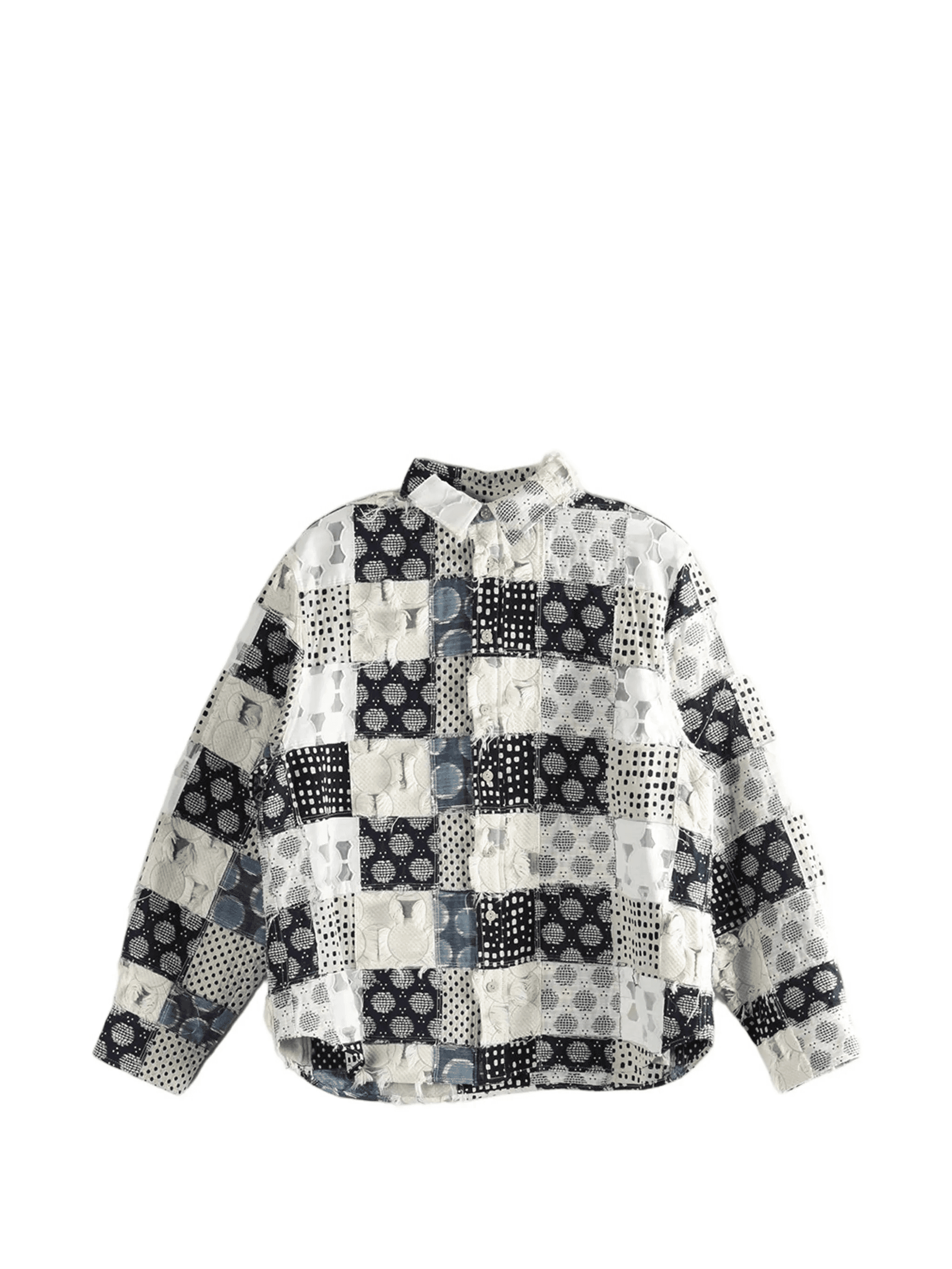 patchwork fringed shirt - Image 1