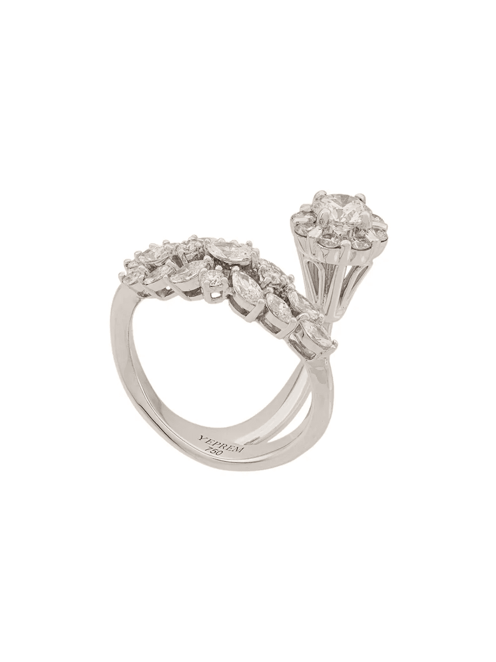 18kt white gold diamond cluster ring - Image 1