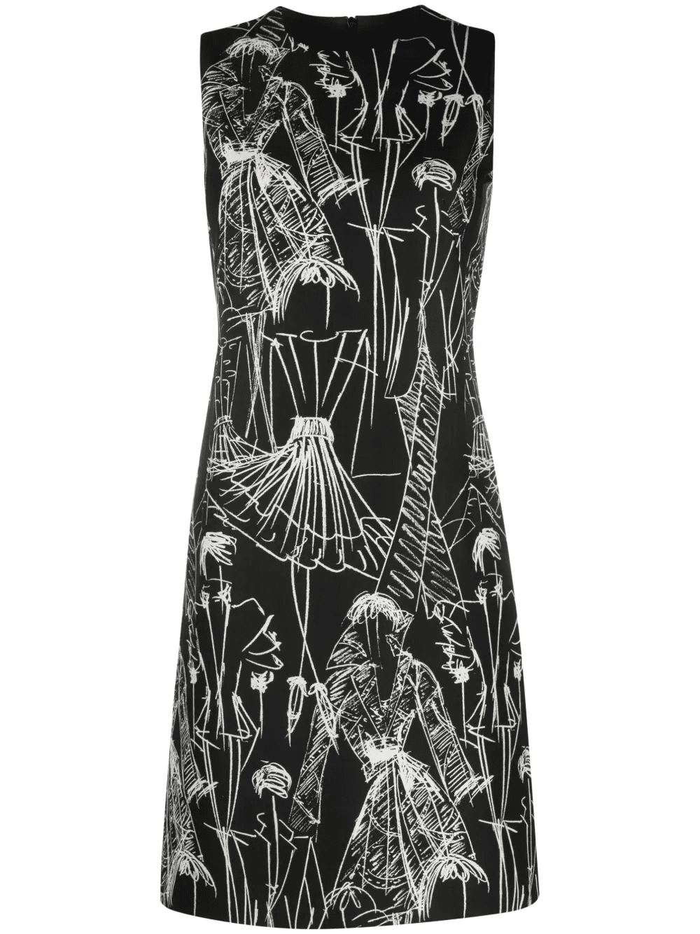 Croquis-print sleeveless minidress - Image 1