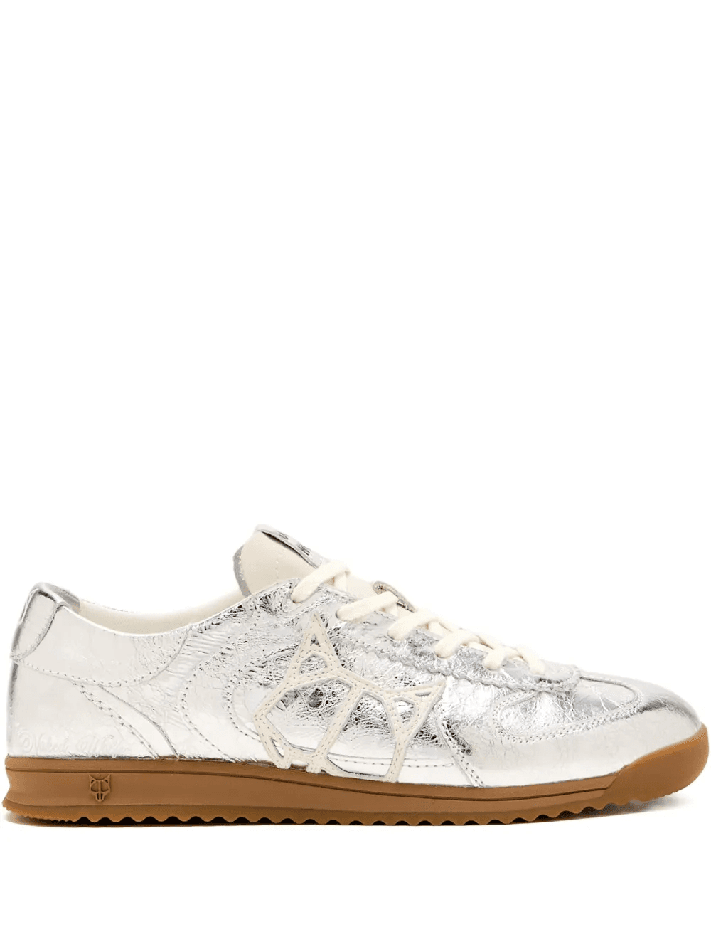 metallic lace-up sneakers - Image 1