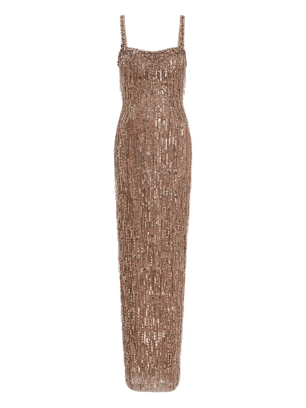 sequin-embellished fringe-detail maxi dress - Image 1
