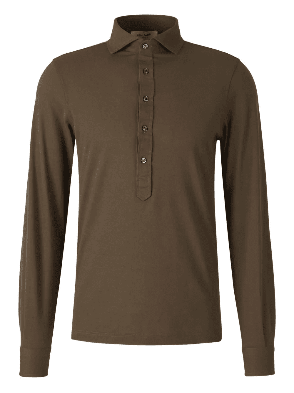 long-sleeve cotton polo shirt - Image 1