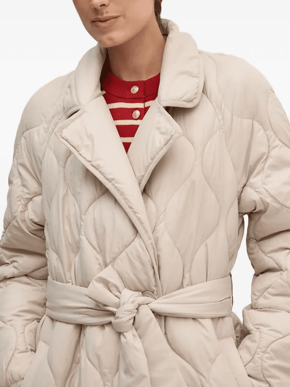 belted quilted coat - Image 1