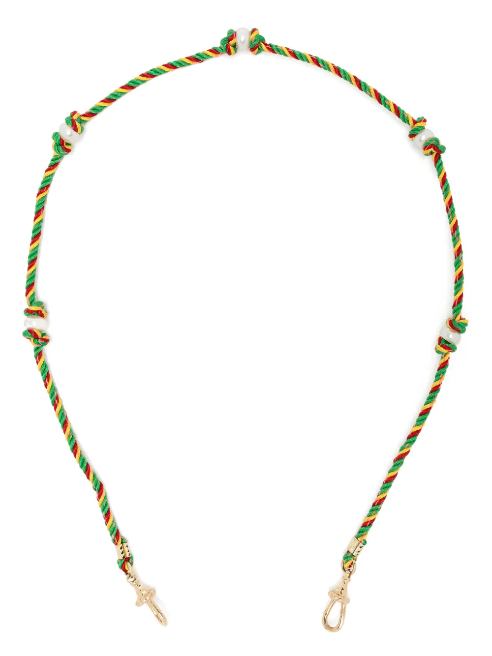 14kt yellow gold Mauli Silky Rasta braided necklace - Image 1
