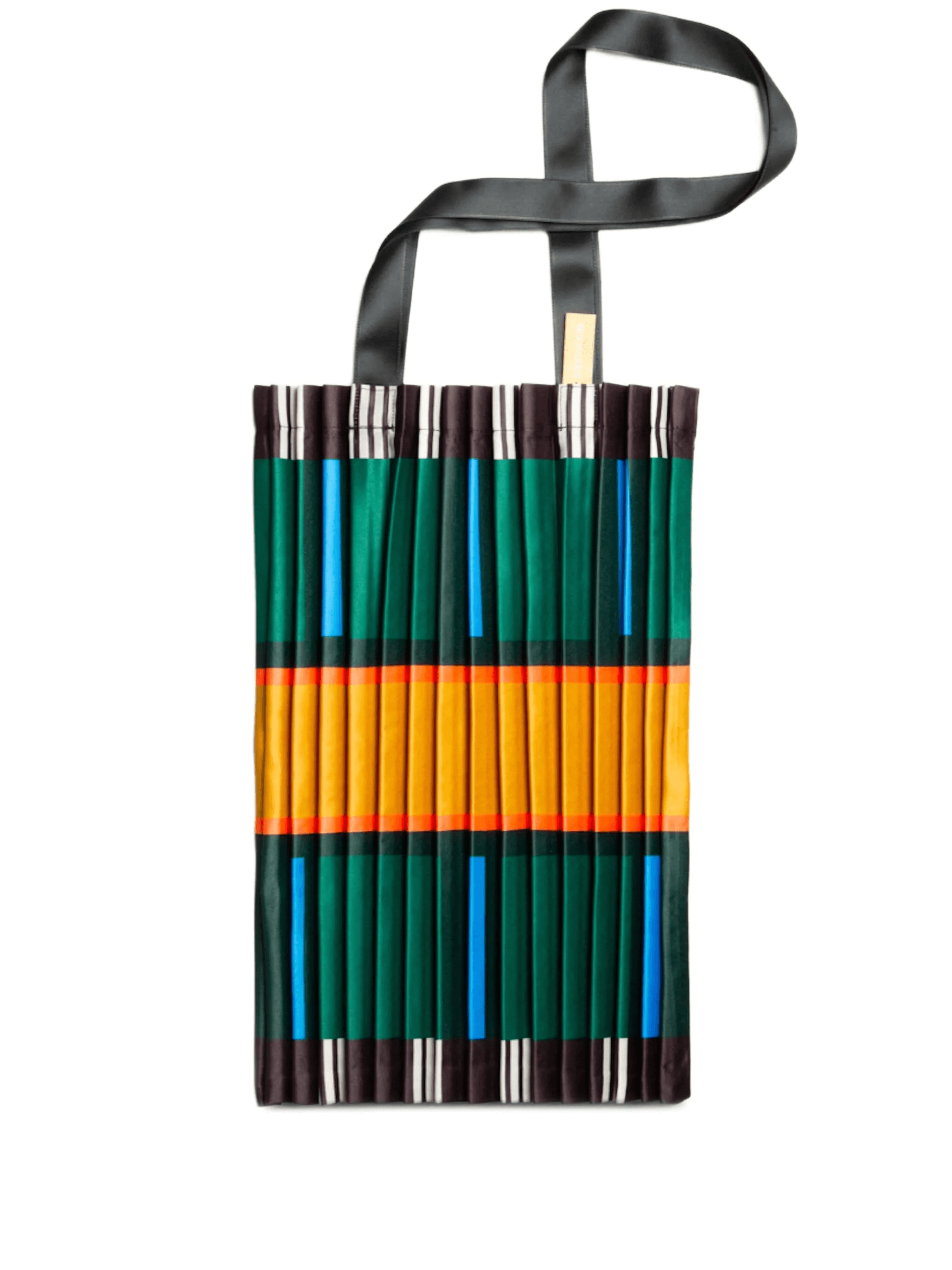 Ravello pleated striped tote bagpleated striped tote bag - Image 1