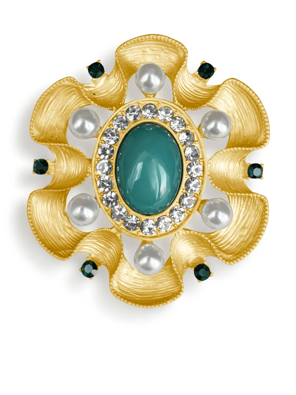 faux-pearl embellished brooch - Image 1
