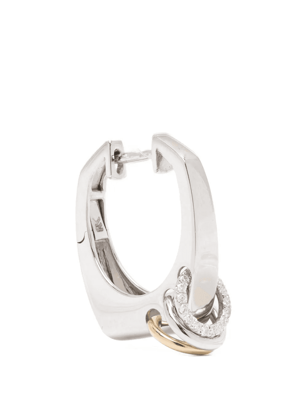 diamond 14K gold earrings - Image 1