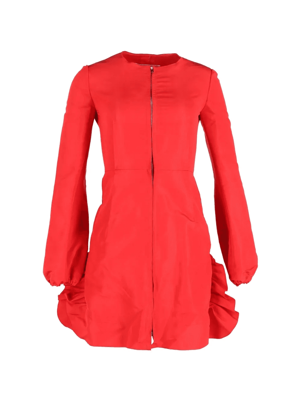 zip-front ruffled mini dress - Image 1