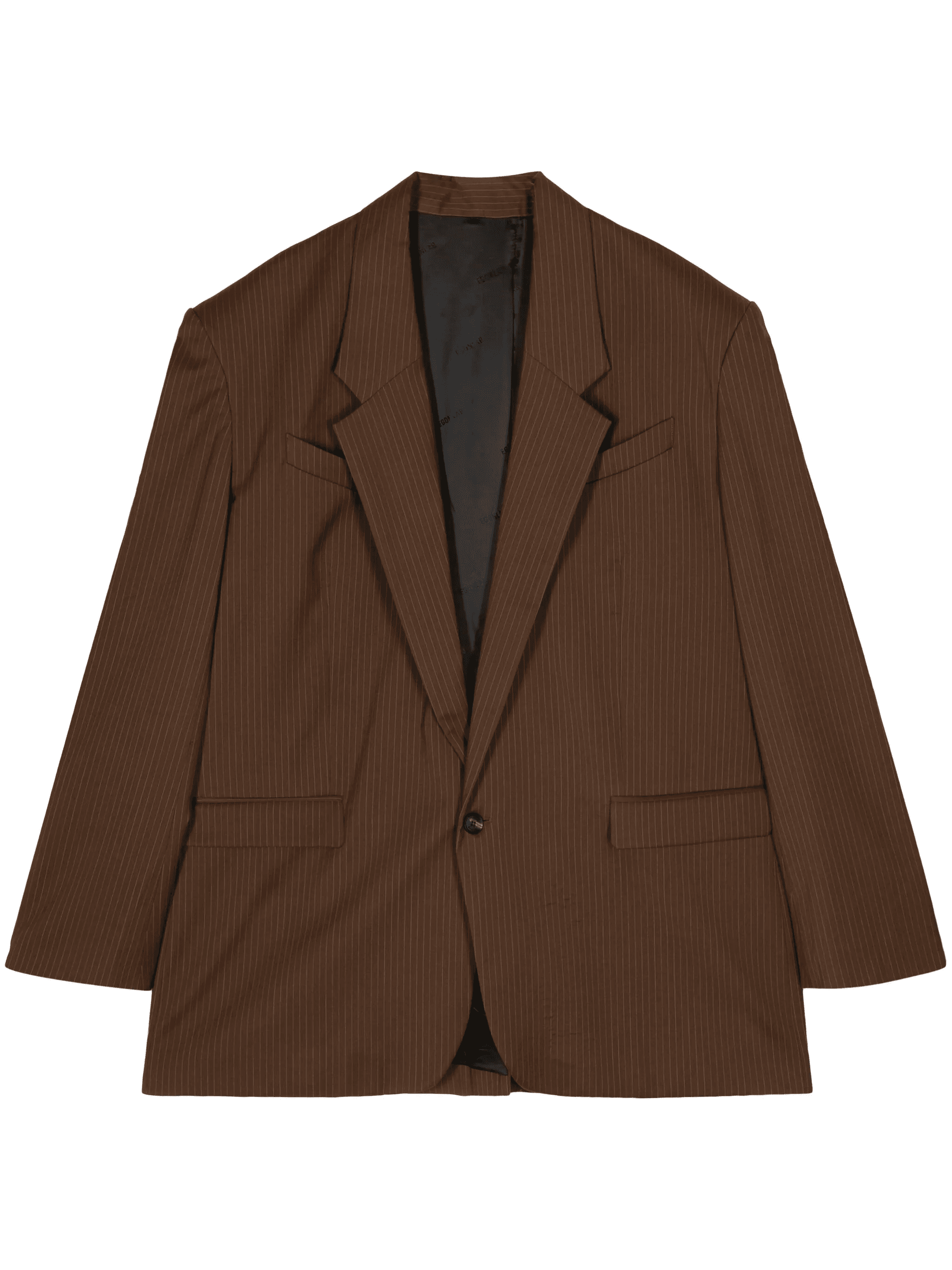 striped single-breasted blazer - Image 1