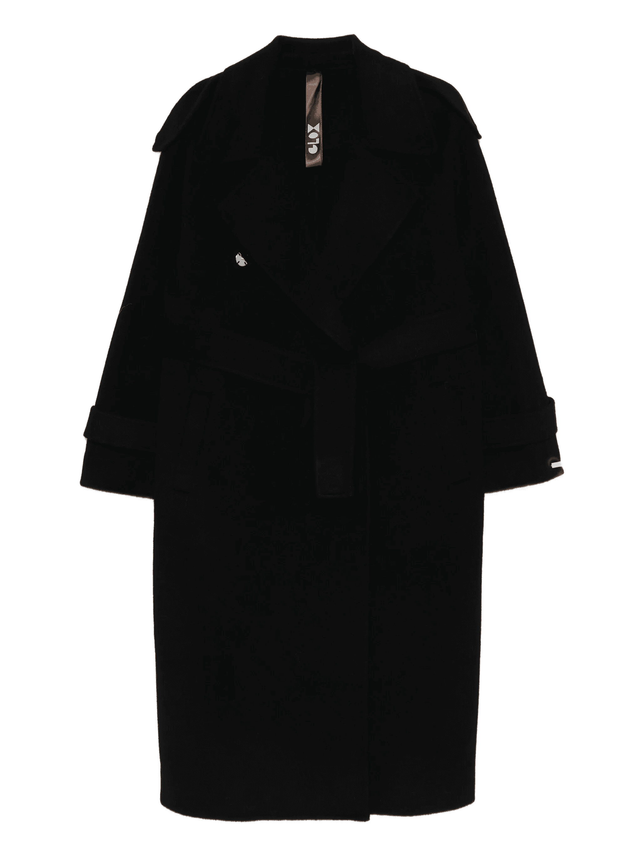 belted long-sleeve coat - Image 1