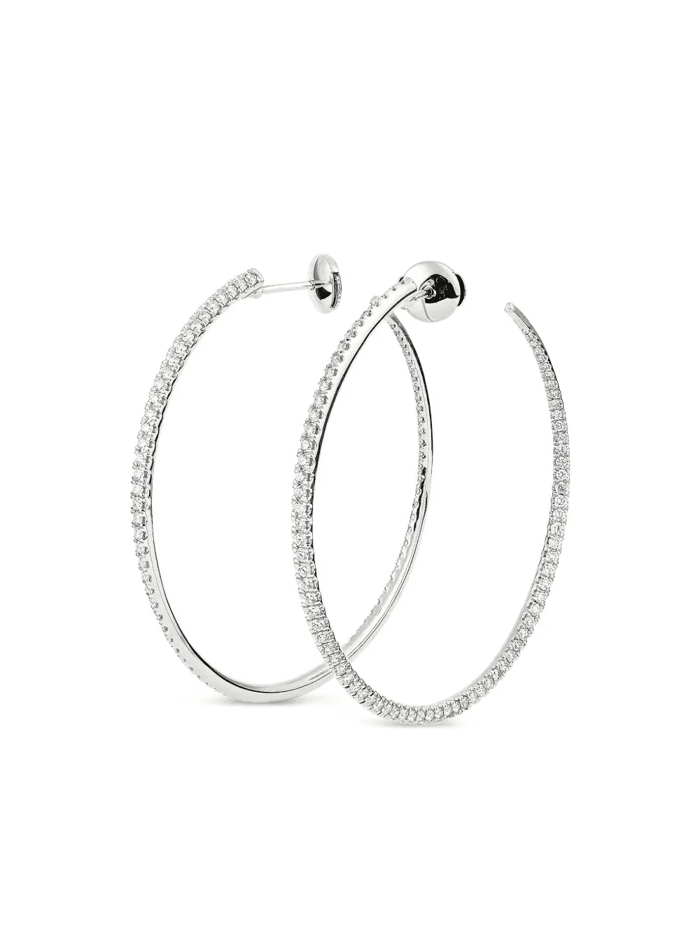 18K white gold Twisted diamond earrings - Image 1