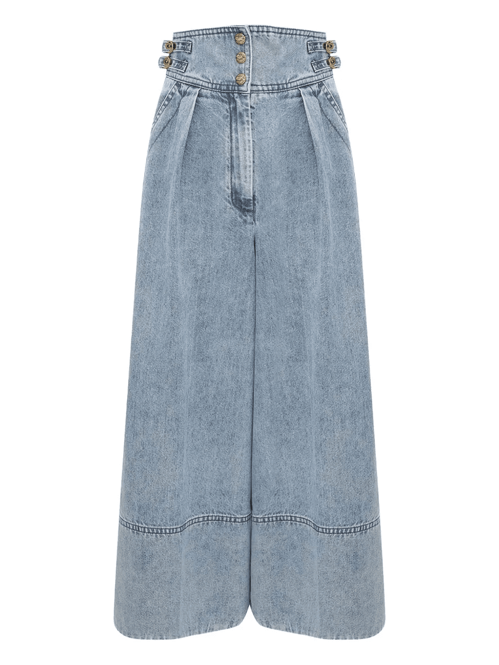 high-waist denim cullote - Image 1