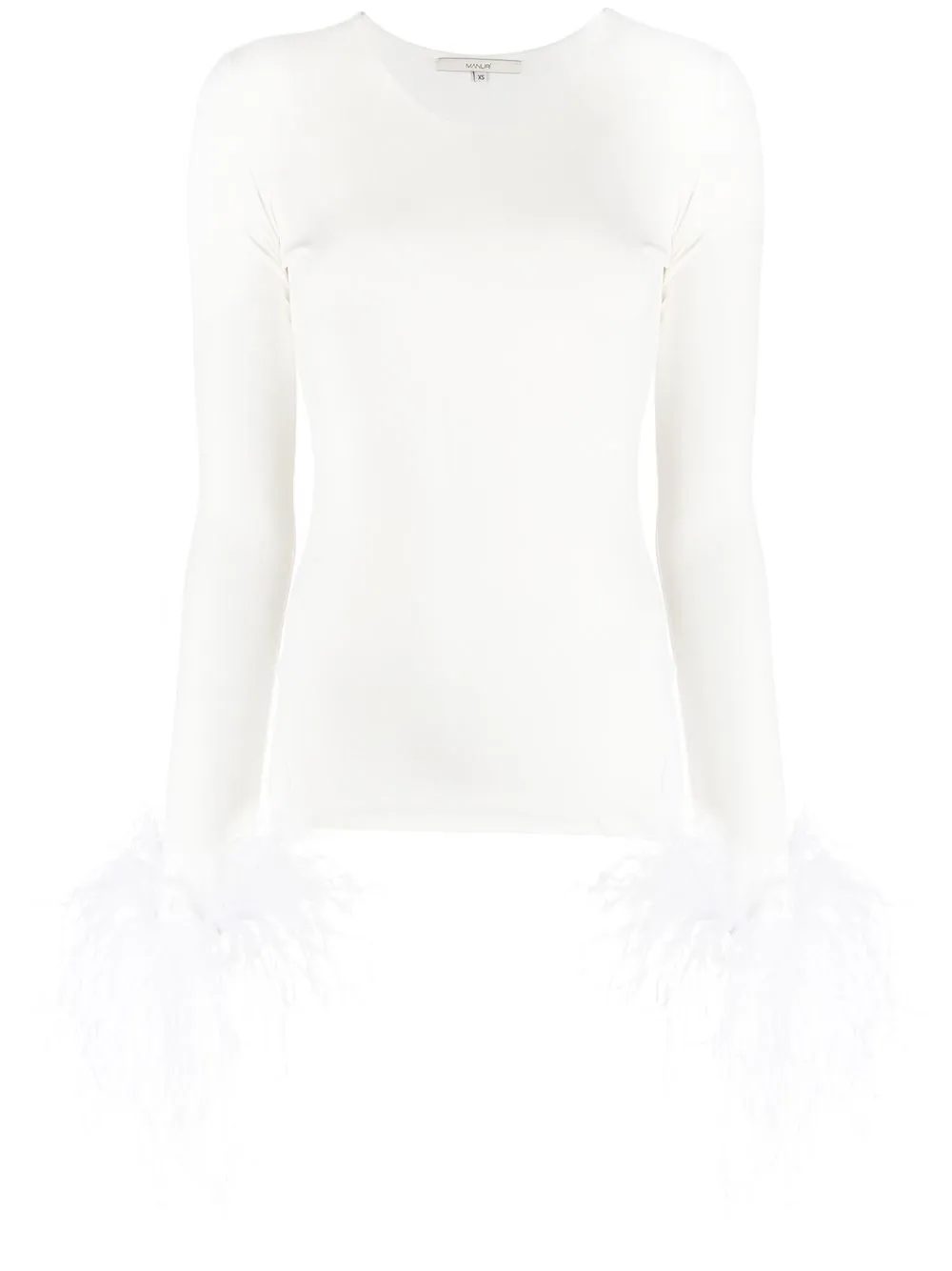 Elektra feather-trim stretch blouse - Image 1