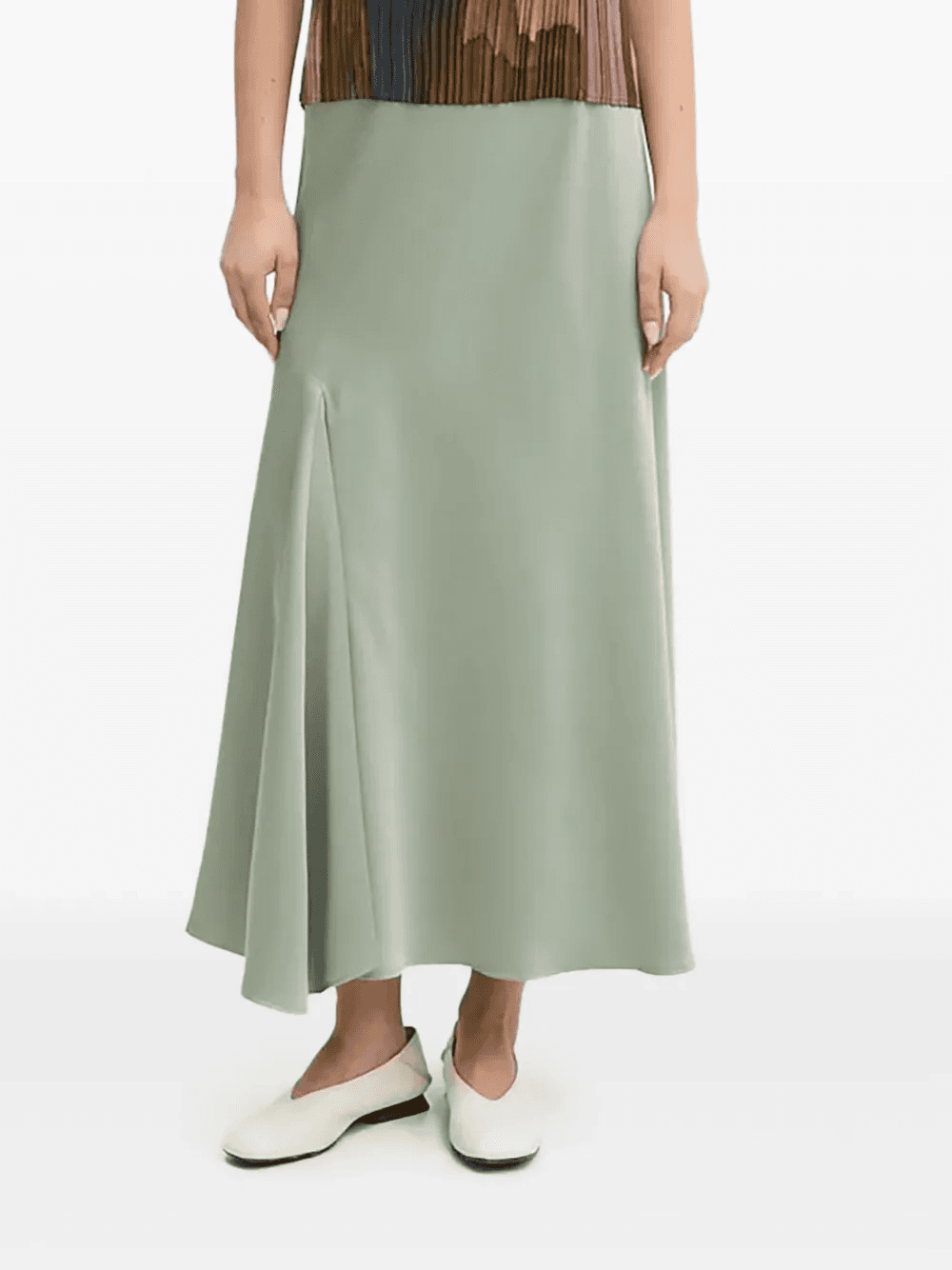 asymmetric-hem satin skirt - Image 1