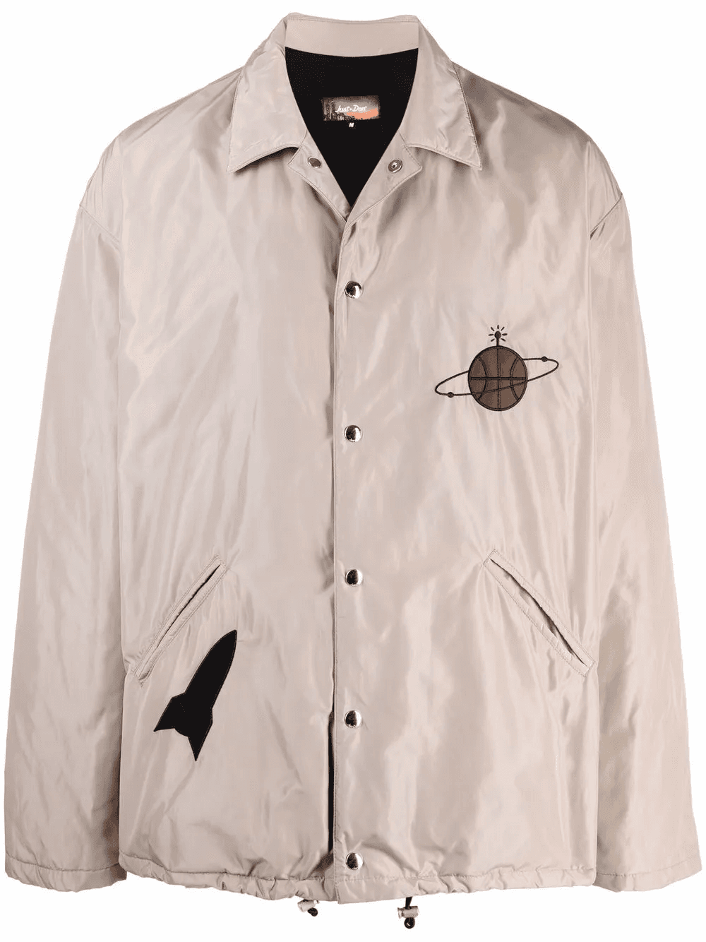 patch-detail shirt jacket - Image 1