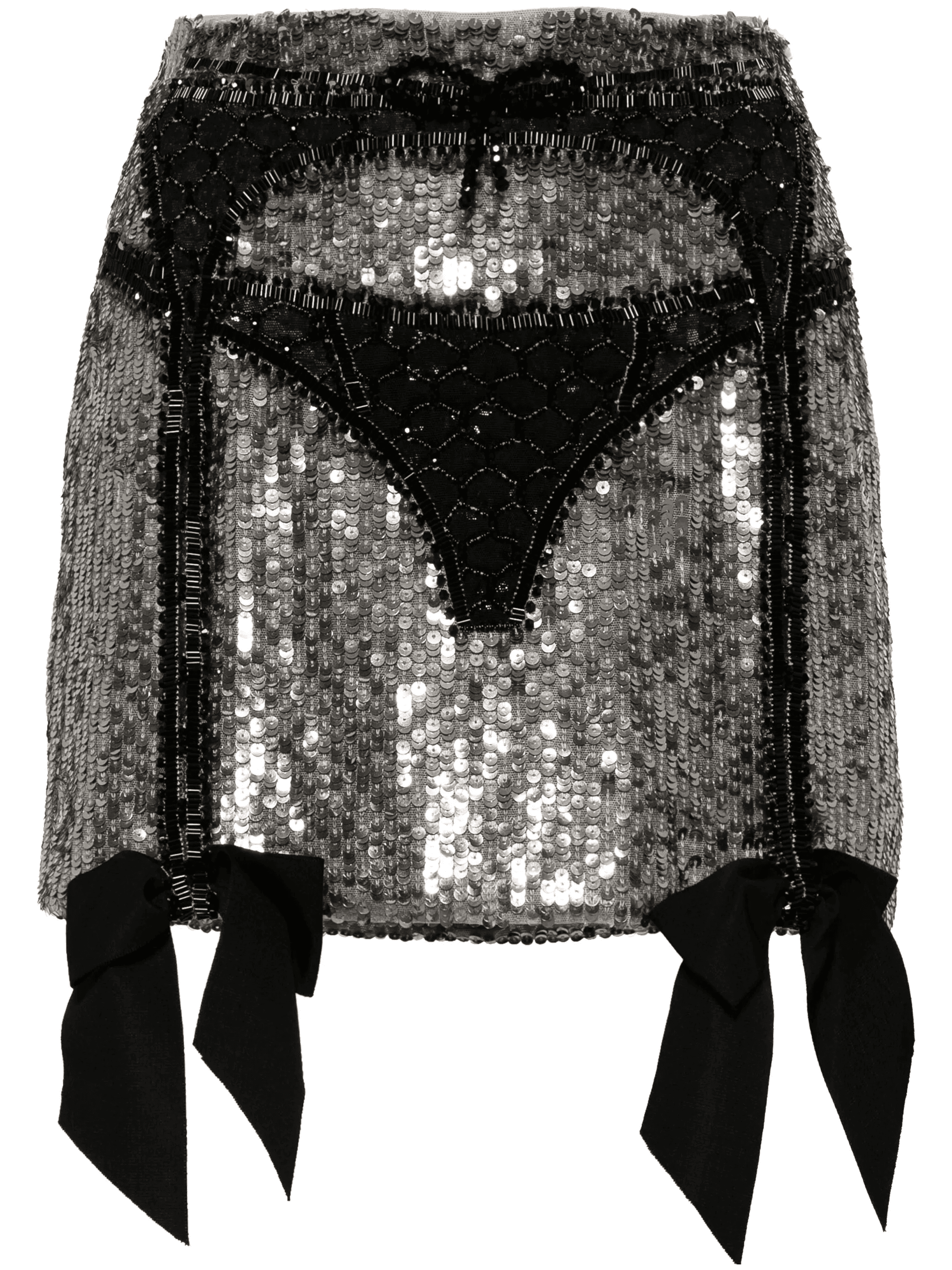 lingerie-beaded sequinned miniskirt - Image 1