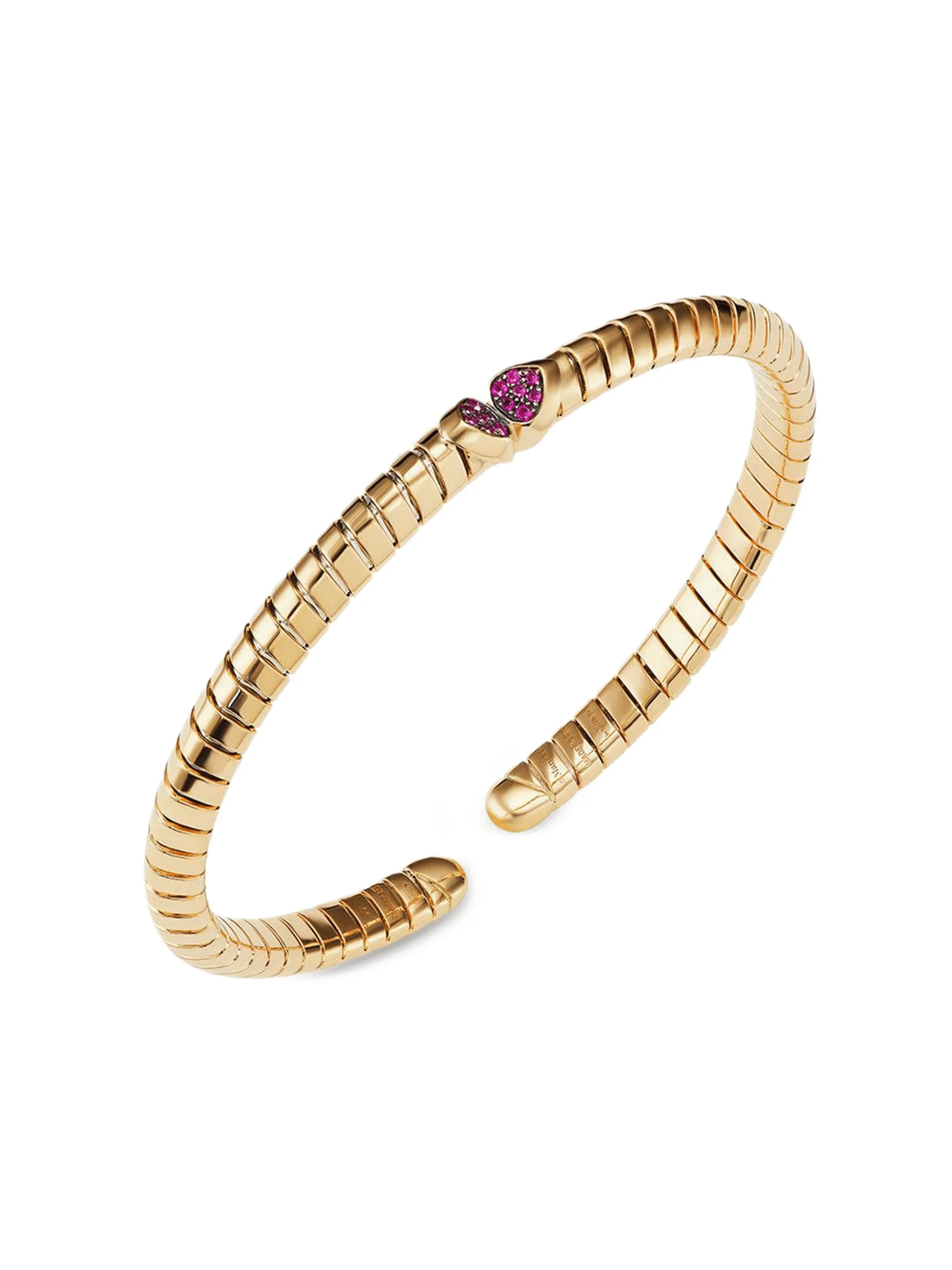 18K yellow gold Trisolina ruby bangle bracelet - Image 1