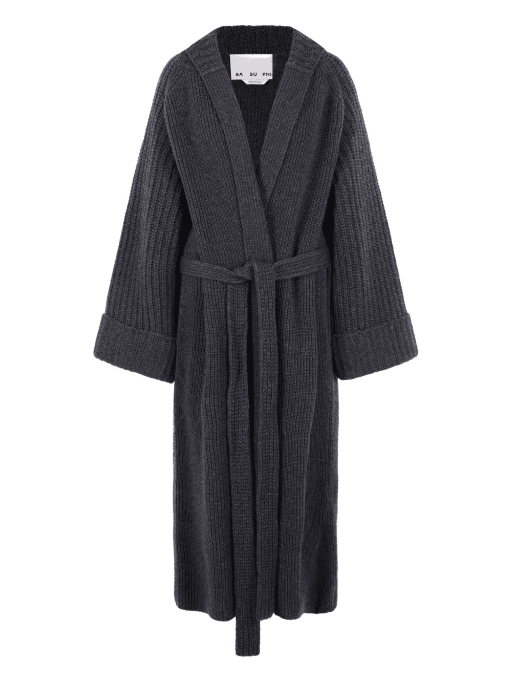hooded belted cardigan - Image 1
