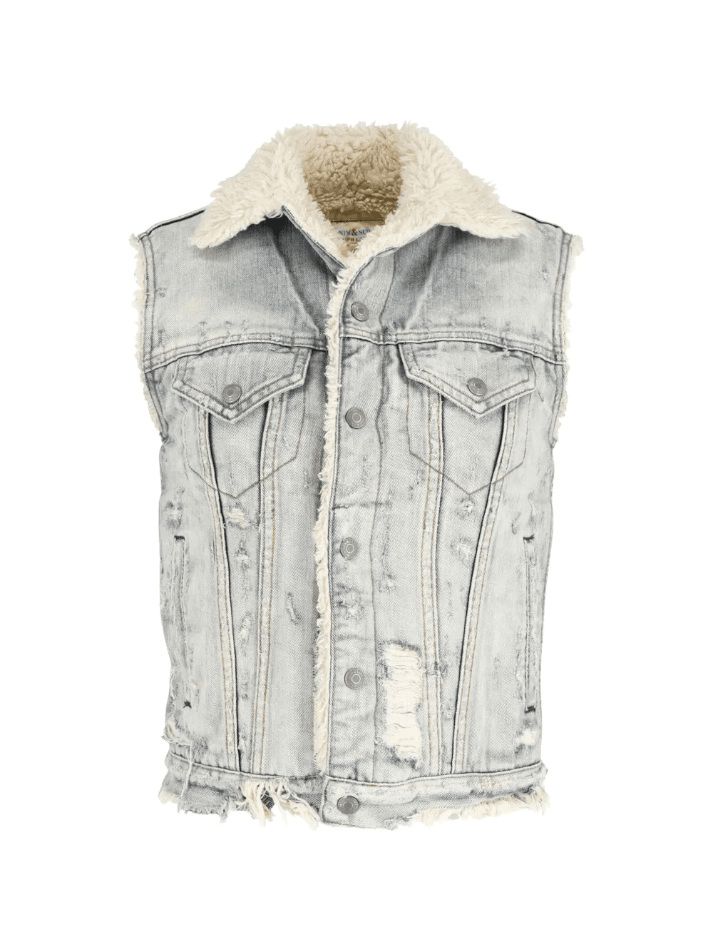 denim fleece gilet - Image 1