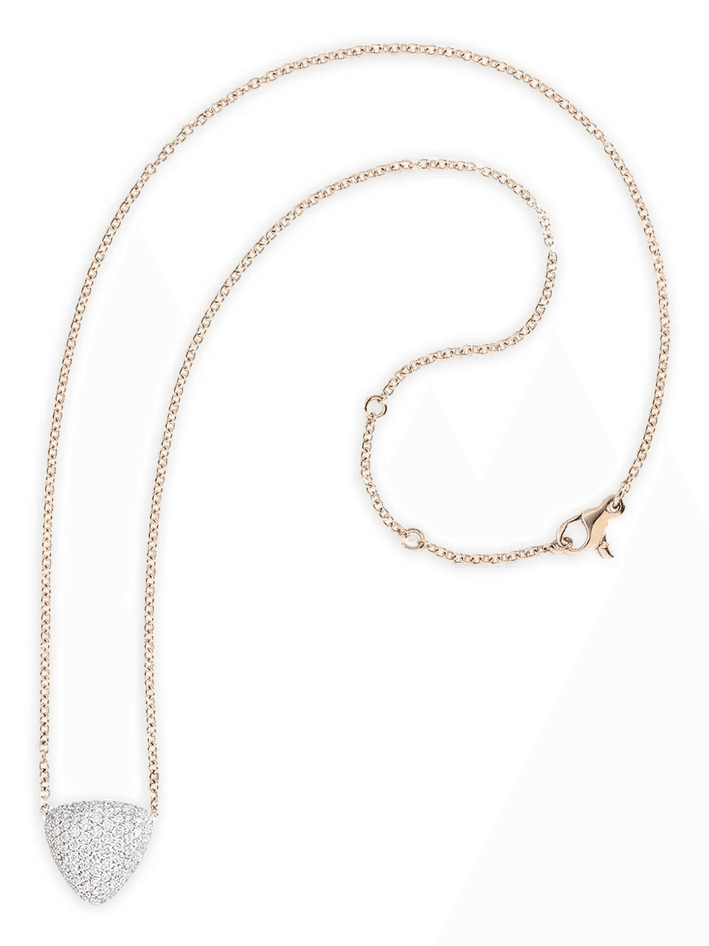 18K rose gold Freccia diamond necklace - Image 1