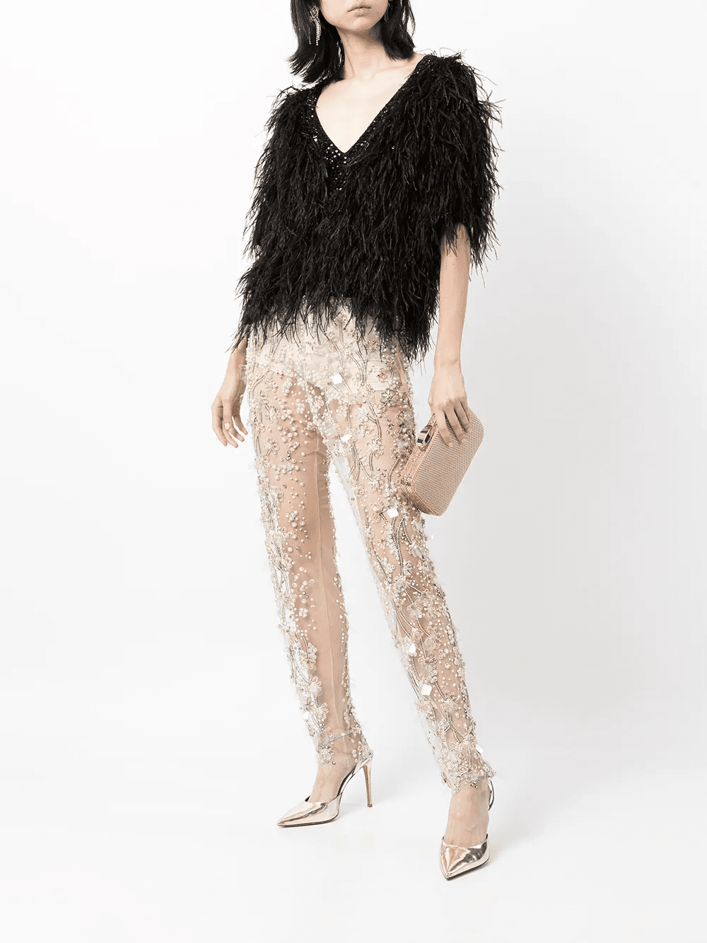 sequined tapered trousers - Image 1